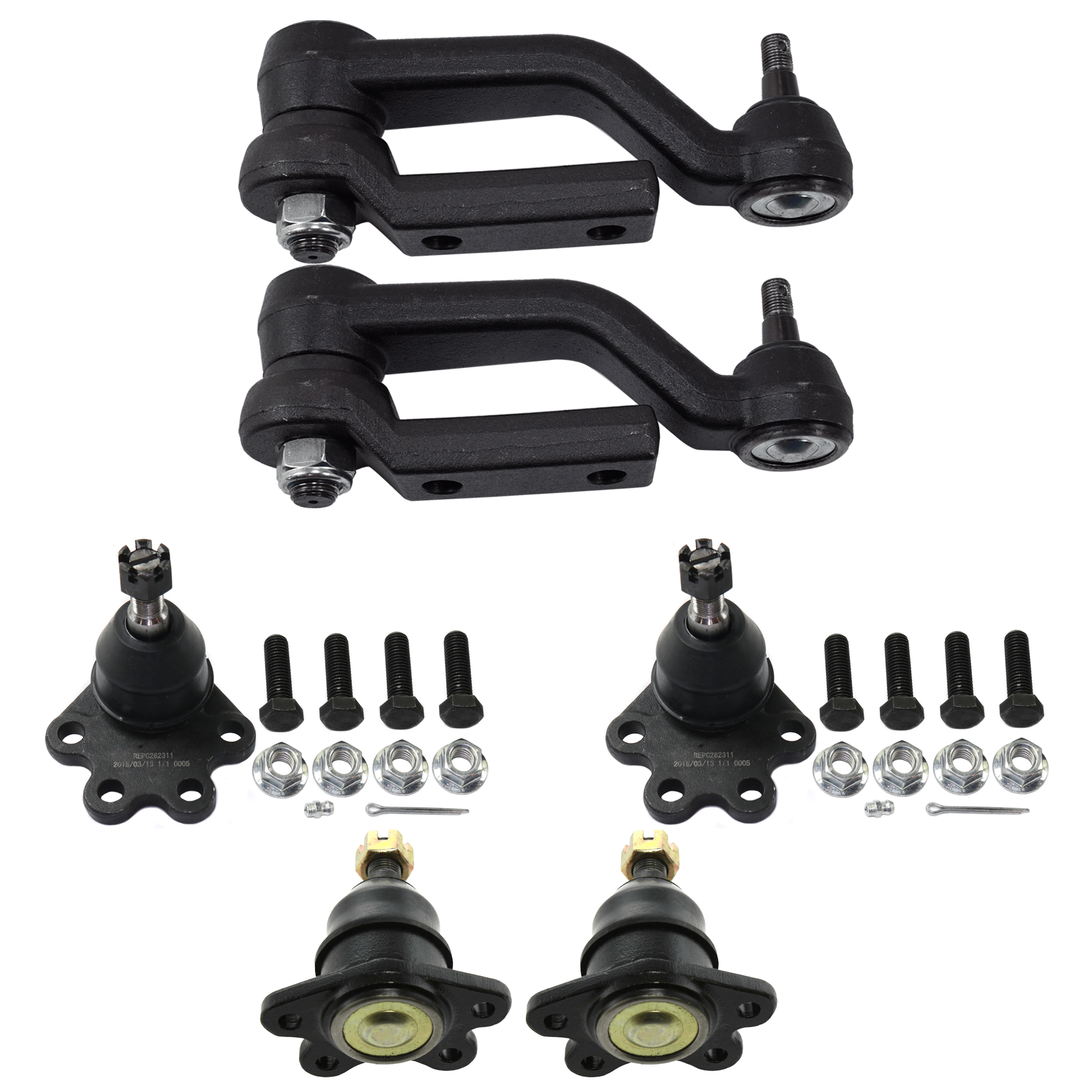 AM ASTRO SAFARI 90-05 FRONT IDLER ARM RH AND LH 6 pc kit with Ball Joint SKU KIT 062424 C12 OEM 12479345-26057013-26022152-260