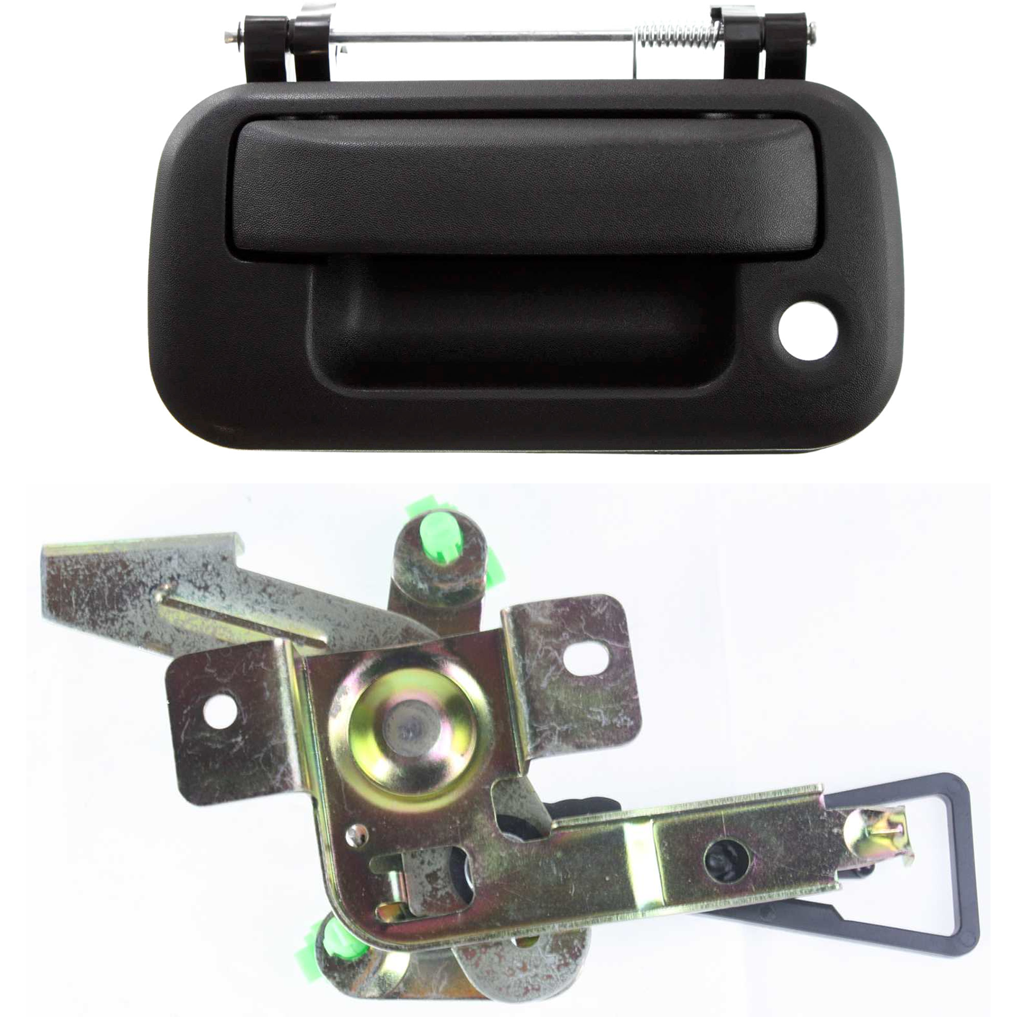 AM F SERIES SUPER DUTY 08-16 TAILGATE LATCH RH AND LH 2 pc Kit with Tailgate Handle SKU KIT 062424 C21 Partslink FO1915111 OEM F75Z9943170AA 4L3Z9943400AAA 8