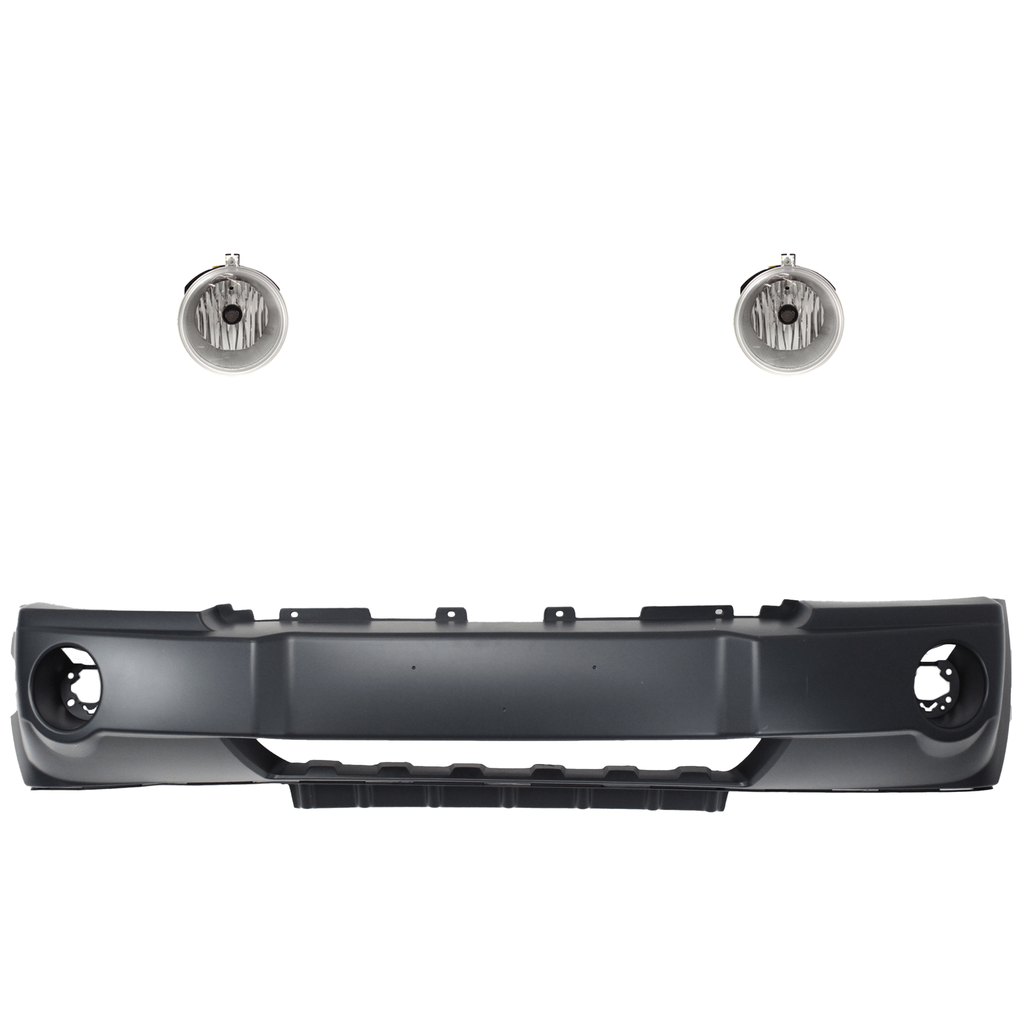 AM GRAND CHEROKEE 05-07 FRONT BUMPER COVER 3 pc kit Primed with Fog Light SKU KIT 062424 C33 Partslink CH1000450 OEM 5159124AA 4805859AB PFM