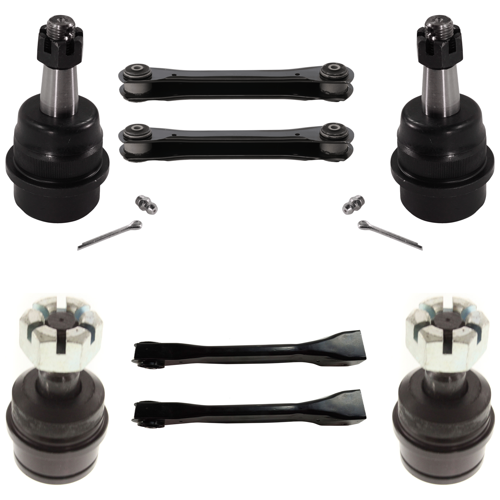 AM WRANGLER 97-06 FRONT CONTROL ARM RH AND LH Upper and Lower 8 pc kit with Ball Joint SKU KIT 062424 C37 OEM 52087711-5134991AA 52000213-52