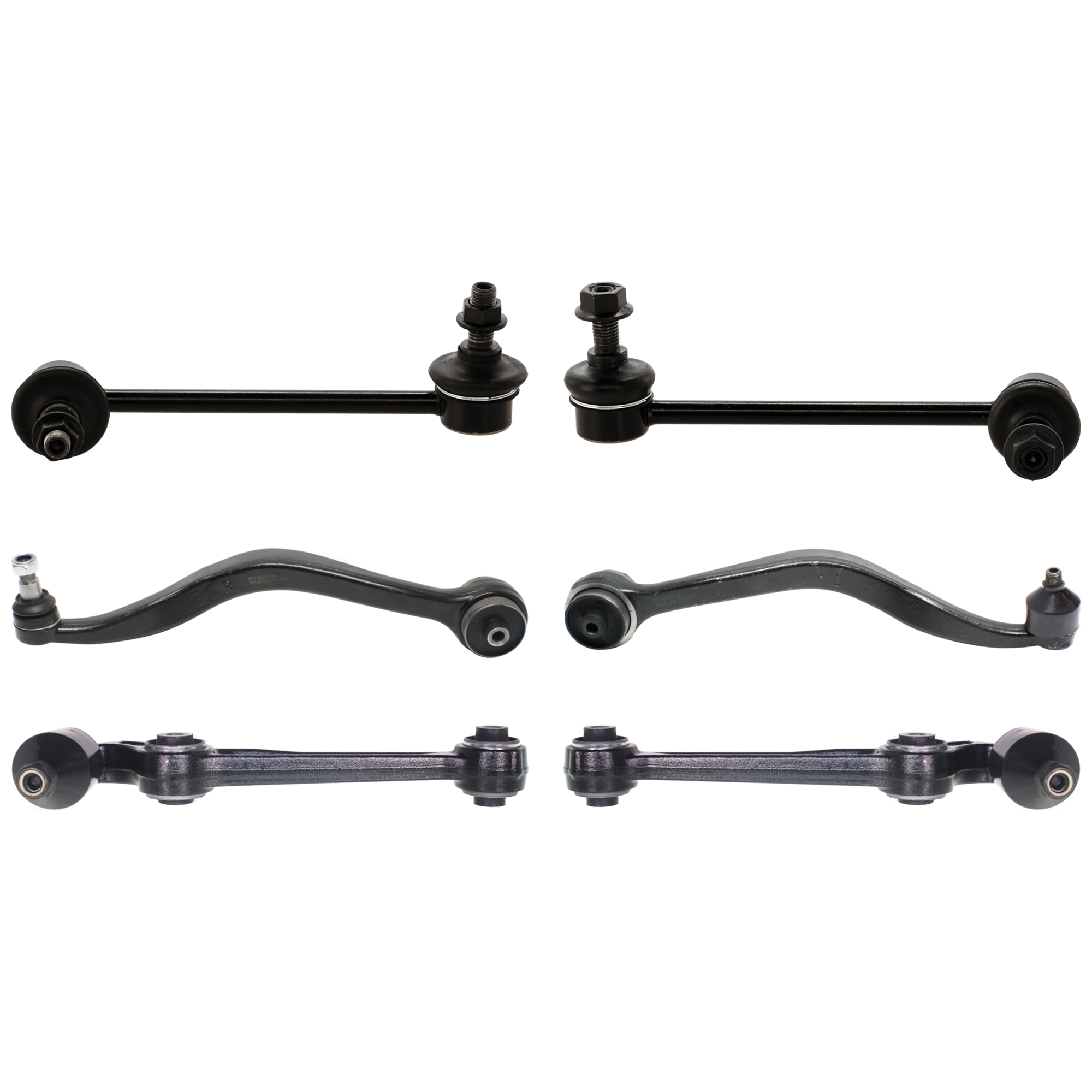 AM MAZDA 6-03-08 FUSION 06-07 FRONT CONTROL ARM RH AND LH Lower Frontward and Rearward 6 pc kit with Sway Bar Link SKU KIT 062424 C48 OEM BE5Z3078B BE5Z3079A GR1A34J50