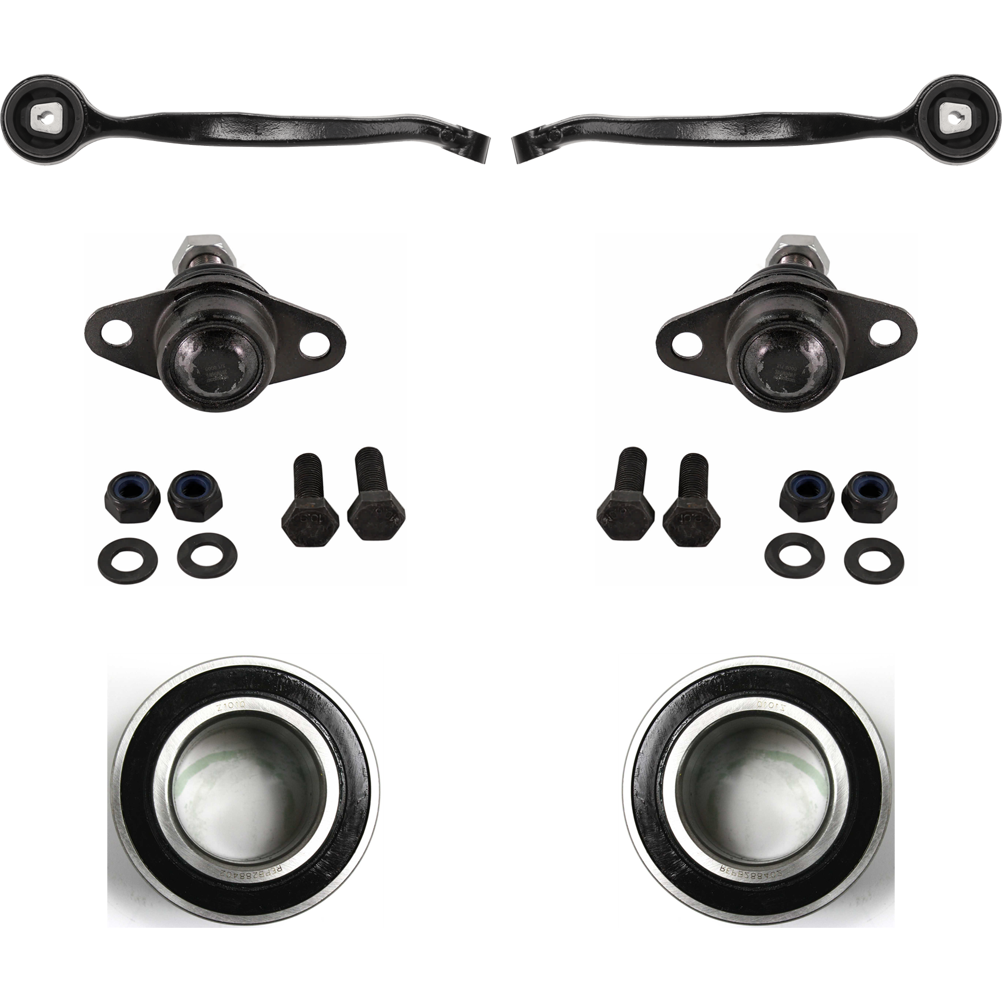 AM 3 SERIES 09-13 FRONT CONTROL ARM RH AND LH Lower Rearward 6 pc kit with Ball Joint and Wheel Bearing SKU KIT 062424 C95