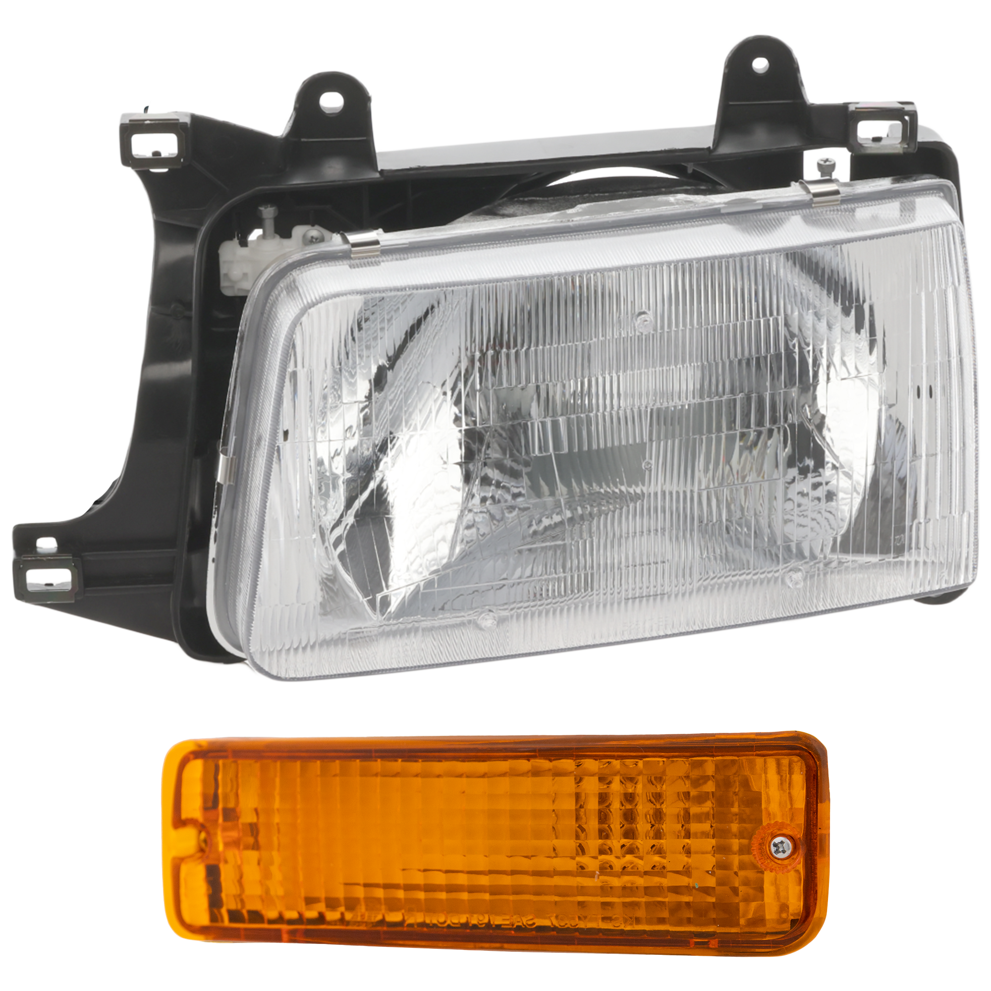 AM T100-93-98 HEAD LAMP LH Assembly Halogen 2 pc Kit with Turn Signal Light SKU KIT 062517-39 Partslink TO2502119 TO2530118 OEM 8115034010-8152034010