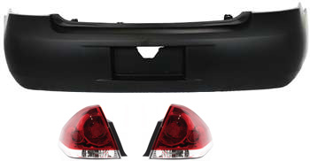 AM IMPALA 06-11 REAR BUMPER COVER 3 pc Kit with Tail Lights LS LT 50th Anniv Ed.Models SKU KIT 062517-64 Partslink GM1100735 GM2801193 GM2800193 OEM 19120960-25971598-25971597