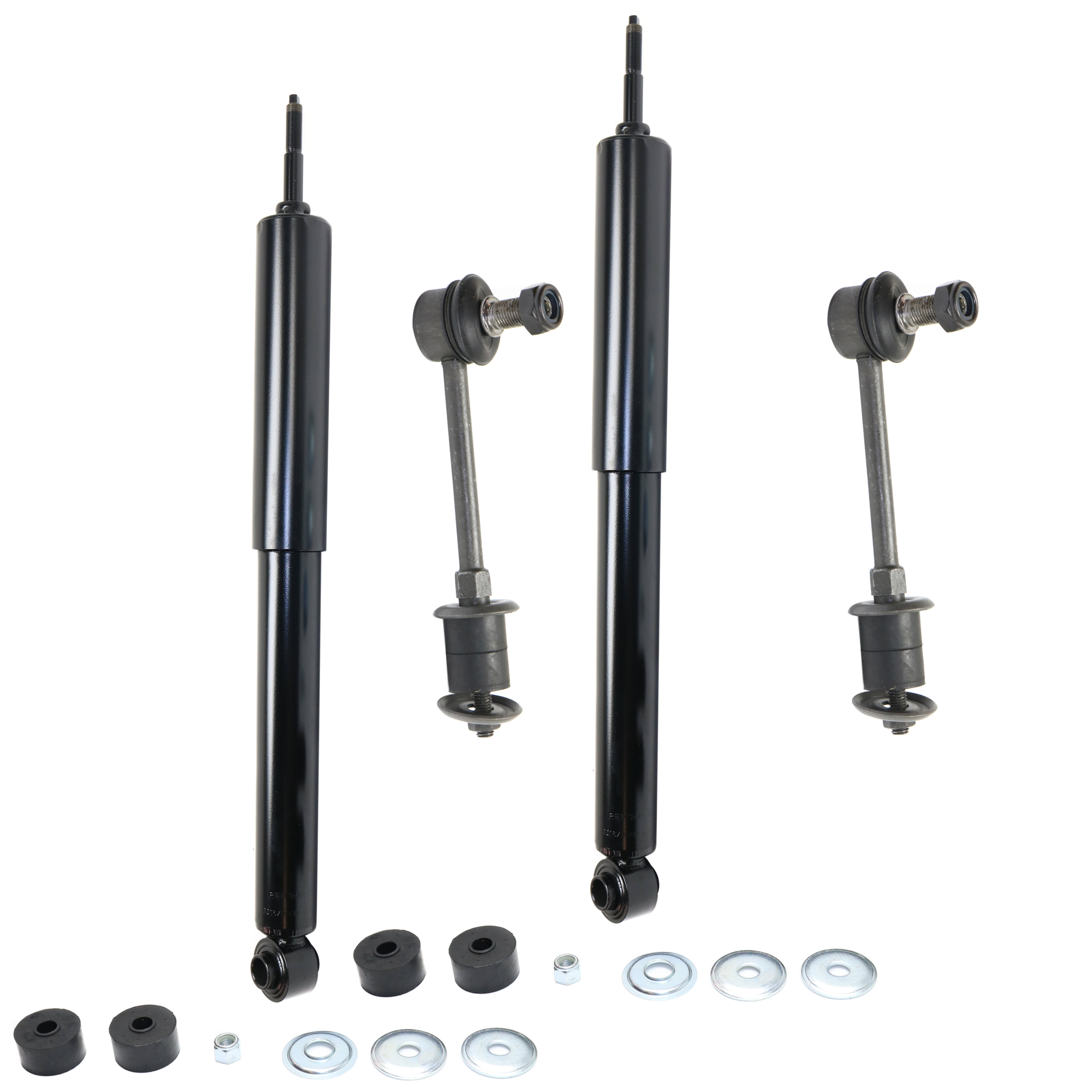 AM 4RUNNER 03-23 FJ CRUISER 07-14 REAR SUSPENSION KIT 4 pc Kit with Shock Absorber and Strut Assembly and Sway Bar Link SKU KIT 062524-24 OEM 4853080538-4853080604-1014981