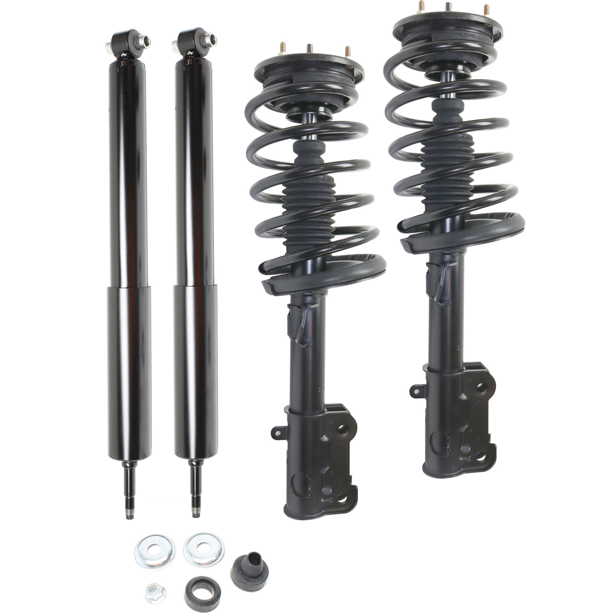 AM MUSTANG 05-10 FRONT AND REAR SUSPENSION KIT RH AND LH 4 pc kit with Loaded Struts SKU KIT 062621-07 OEM 172138-182138-811212-133234
