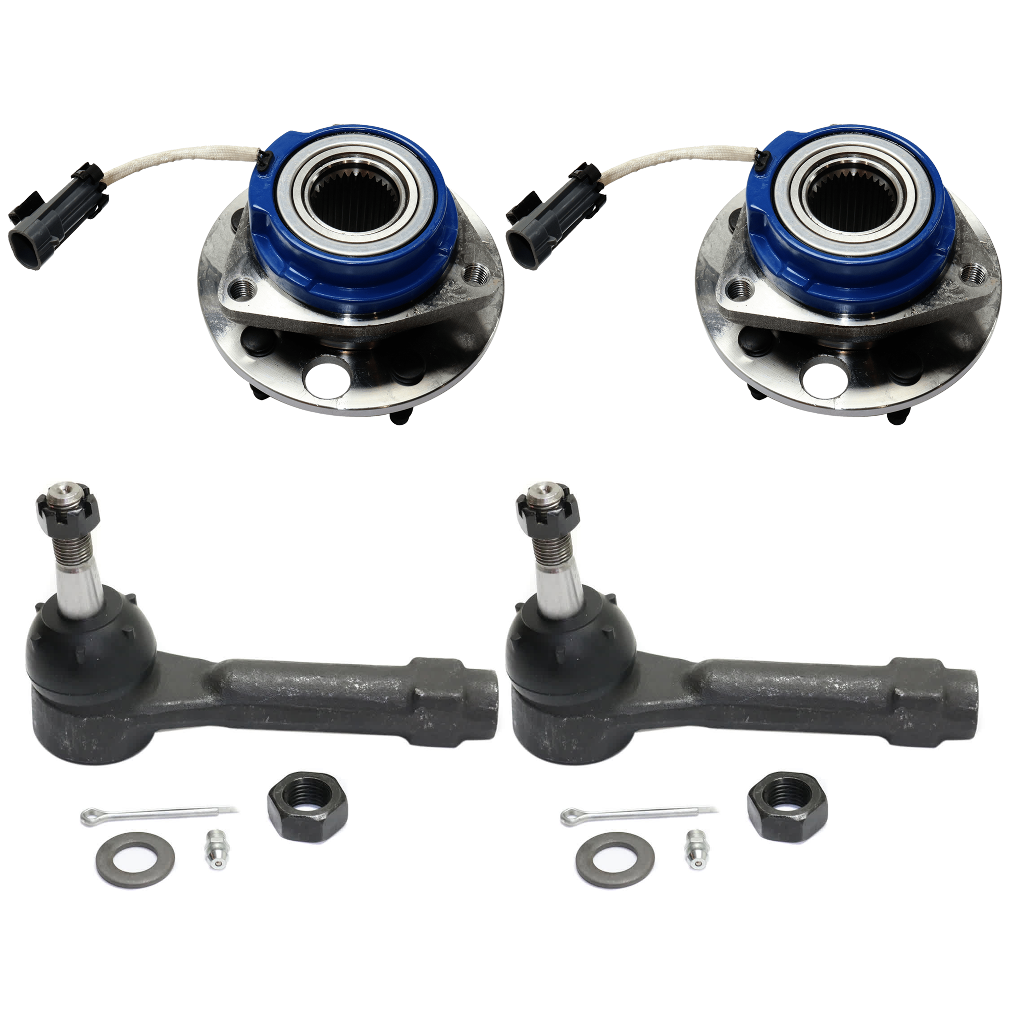 AM VENTURE 97-05 IMPALA 04-13 FRONT SUSPENSION KIT RH AND LH 4 pc Kit with Tie Rod End and Wheel Hub SKU KIT 062624-22 OEM 382042-2693016-4011676-4011678