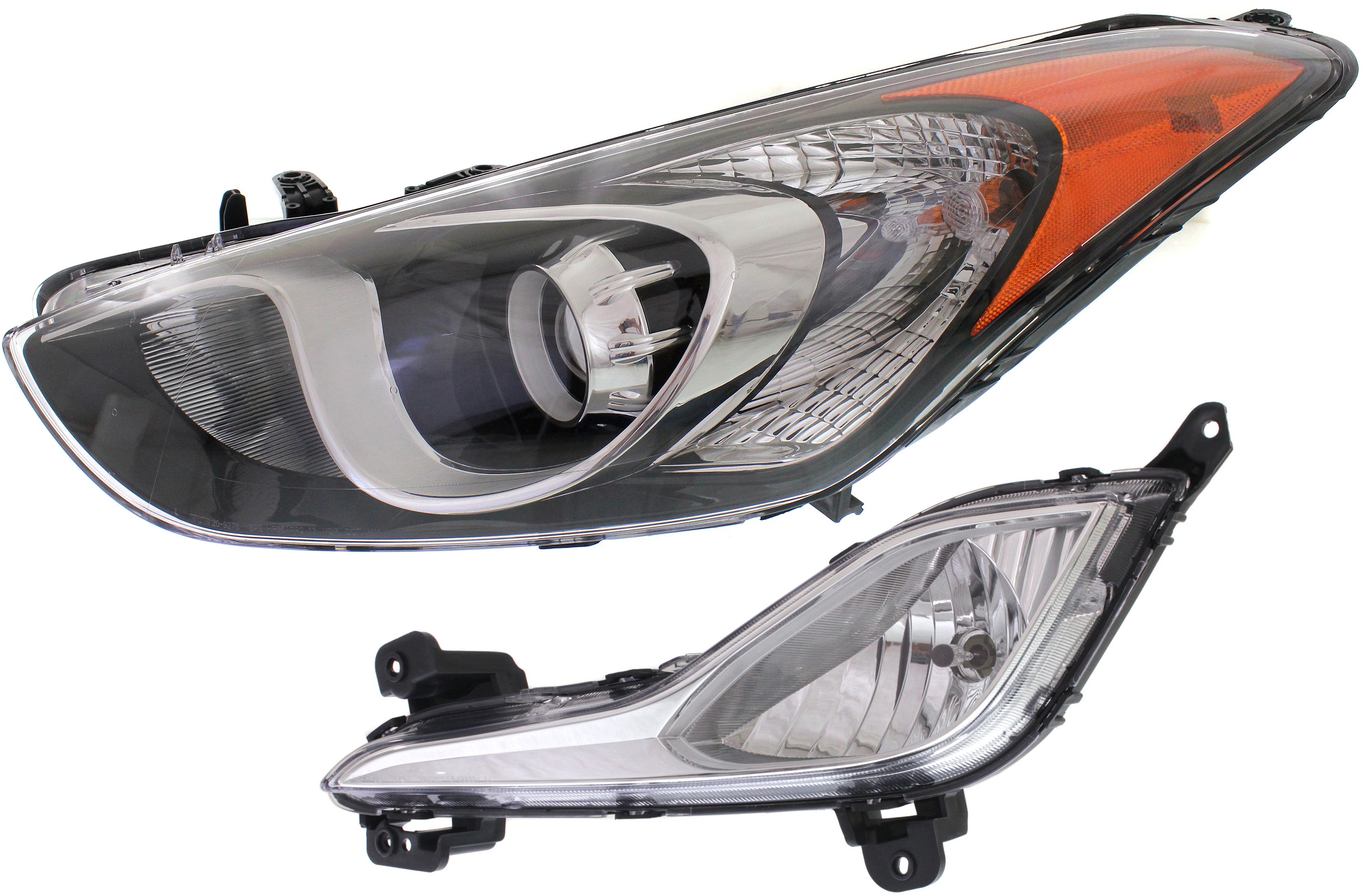 AM ELANTRA GT 13-17 HEAD LAMP LH with Bulb 2 pc kit with Fog Light SKU KIT 062717-28 Partslink HY2502173 HY2592142 OEM 92101A5050-92201A5010
