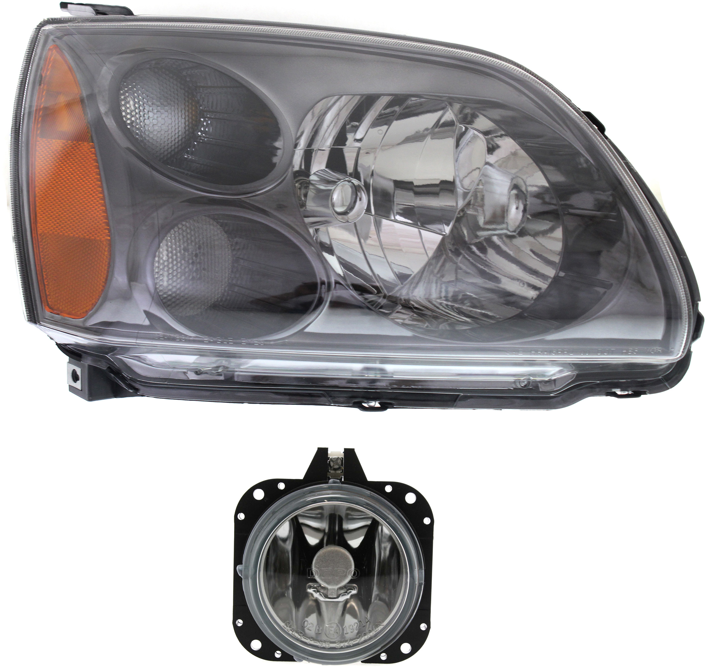 AM GALANT 04-08 HEAD LAMP RH Assembly Halogen 2 pc Kit with Fog Light SKU KIT 062717-37 Partslink MI2503153 MI2592112 OEM 8301A560 MR990821