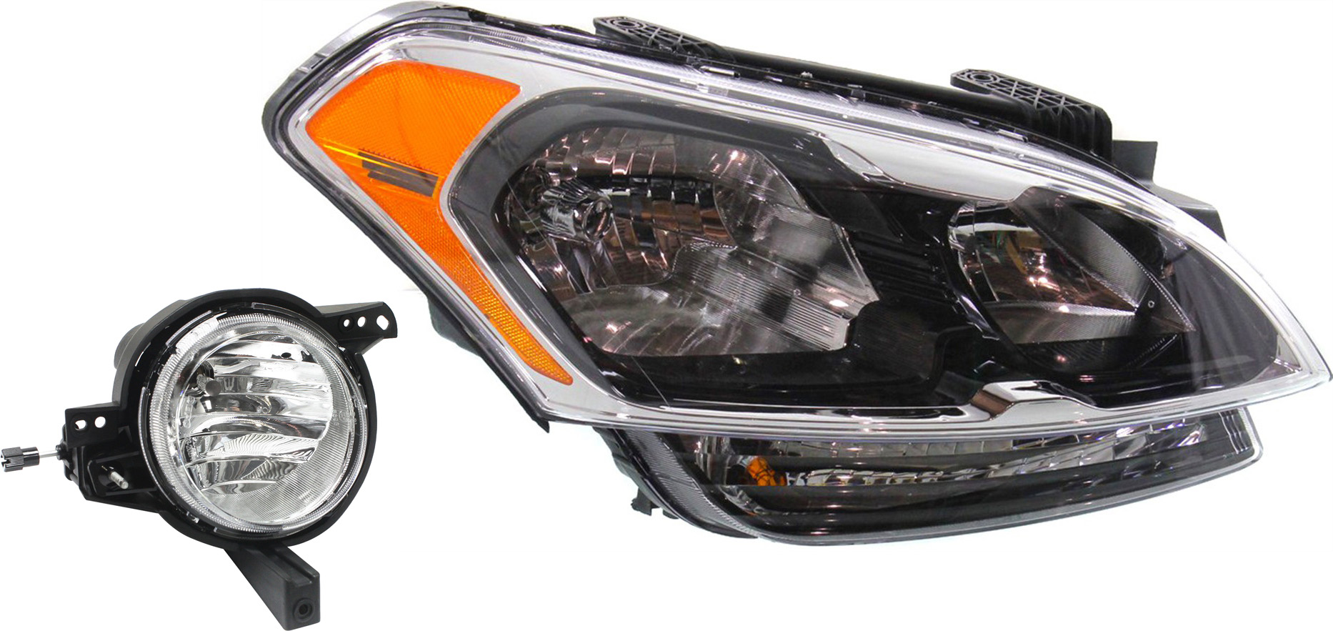 AM SOUL 12-13 HEAD LAMP RH with Bulb 2 pc Kit with Fog Light SKU KIT 062717-51 Partslink KI2503152 KI2593125 OEM 921022K540-922022K510