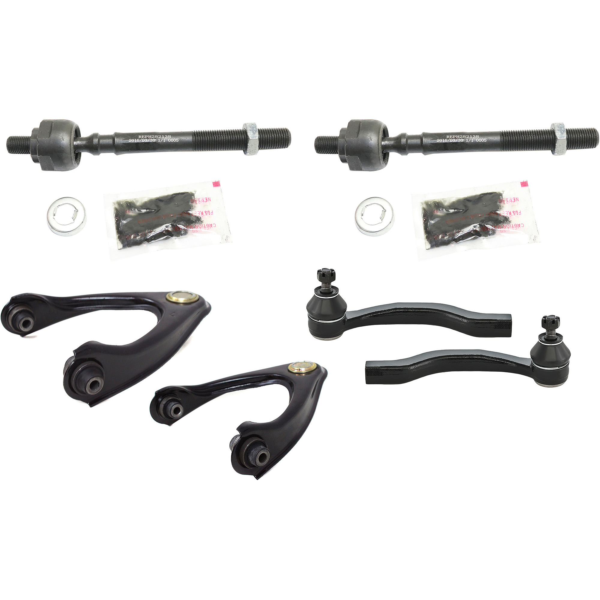 AM CIVIC 96-00 EL 97-00 FRONT CONTROL ARM KIT RH AND LH Upper 6 pc Kit with Tie Rod End SKU KIT 062717-56 OEM 51460S01013-51460S01023-51460S