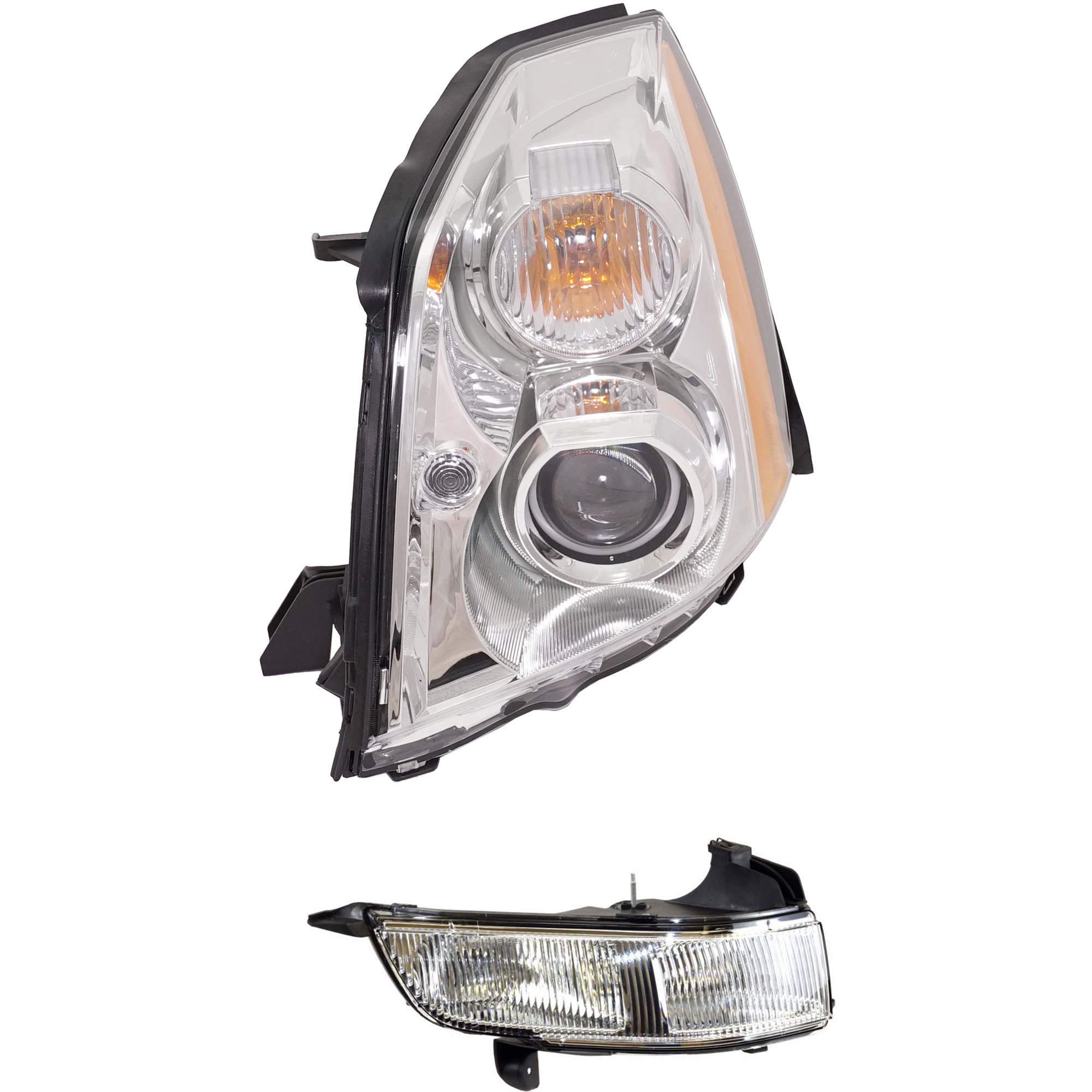 AM DTS 06-11 HEAD LAMP LH with Bulb HID Xenon 2 pc Kit with Fog Light SKU KIT 062717-60 Partslink GM2502275 GM2592159 OEM 20861482-25797625
