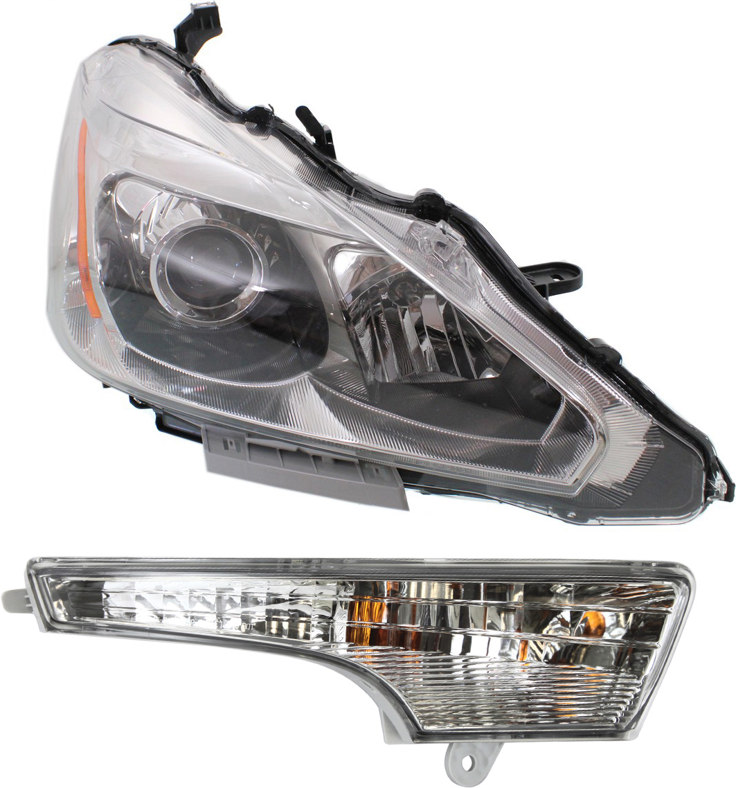 AM ALTIMA 13-15 HEAD LAMP RH with Bulb 2 pc Kit with Turn Signal Light SKU KIT 062717-66 Partslink NI2503208 NI2531118 OEM 260103TA9A 261303TA0A