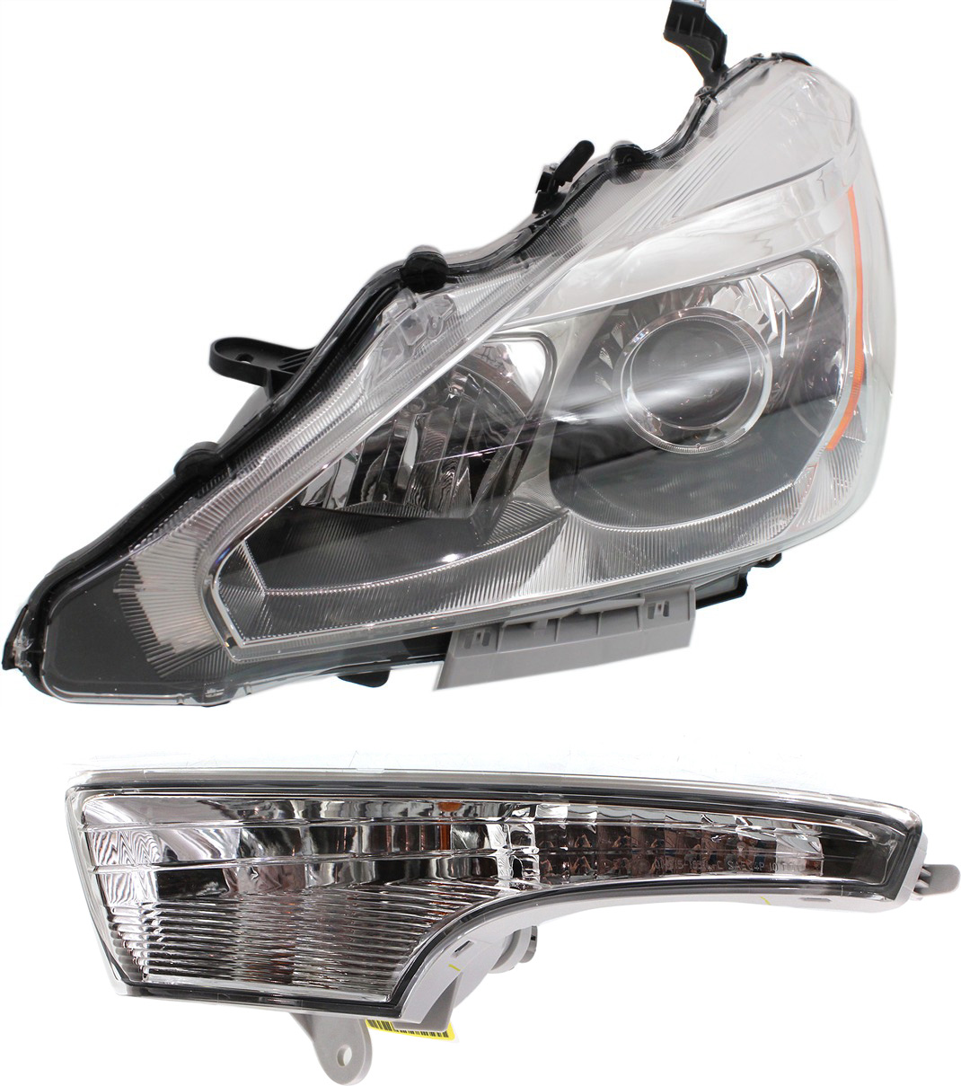 AM ALTIMA 13-15 HEAD LAMP LH 2 pc Kit Assembly Halogen w Bulb w Turn Signal Light SKU KIT 062717-67 Partslink NI2502208 NI2530118 OEM 260603TA9A 261353TA0A