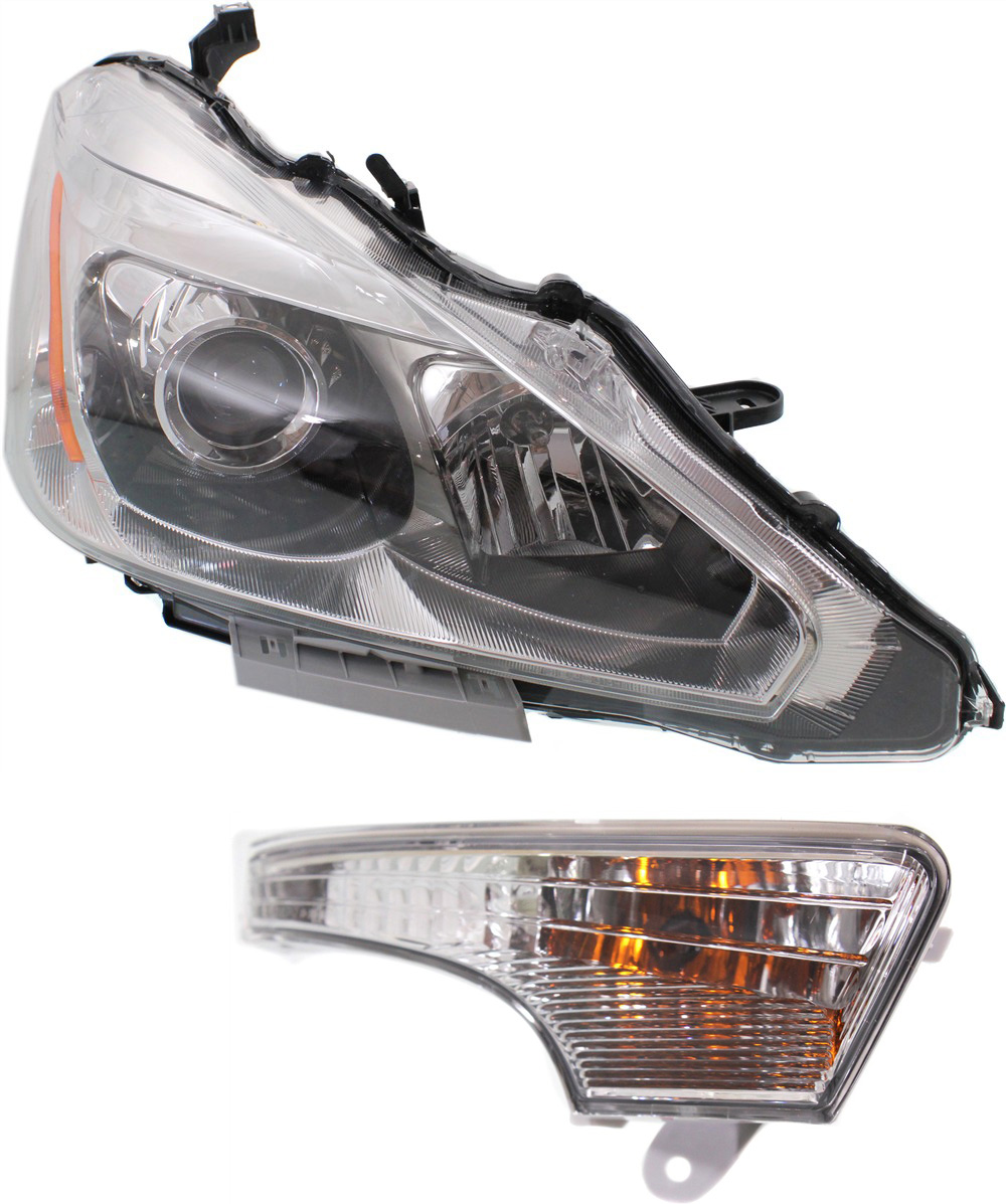 AM ALTIMA 13-15 HEAD LAMP RH Assembly Halogen 2 pc kit with Turn Signal Light SKU KIT 062717-68 Partslink NI2503208C NI2531118C OEM 260103TA9A 261303TA0A