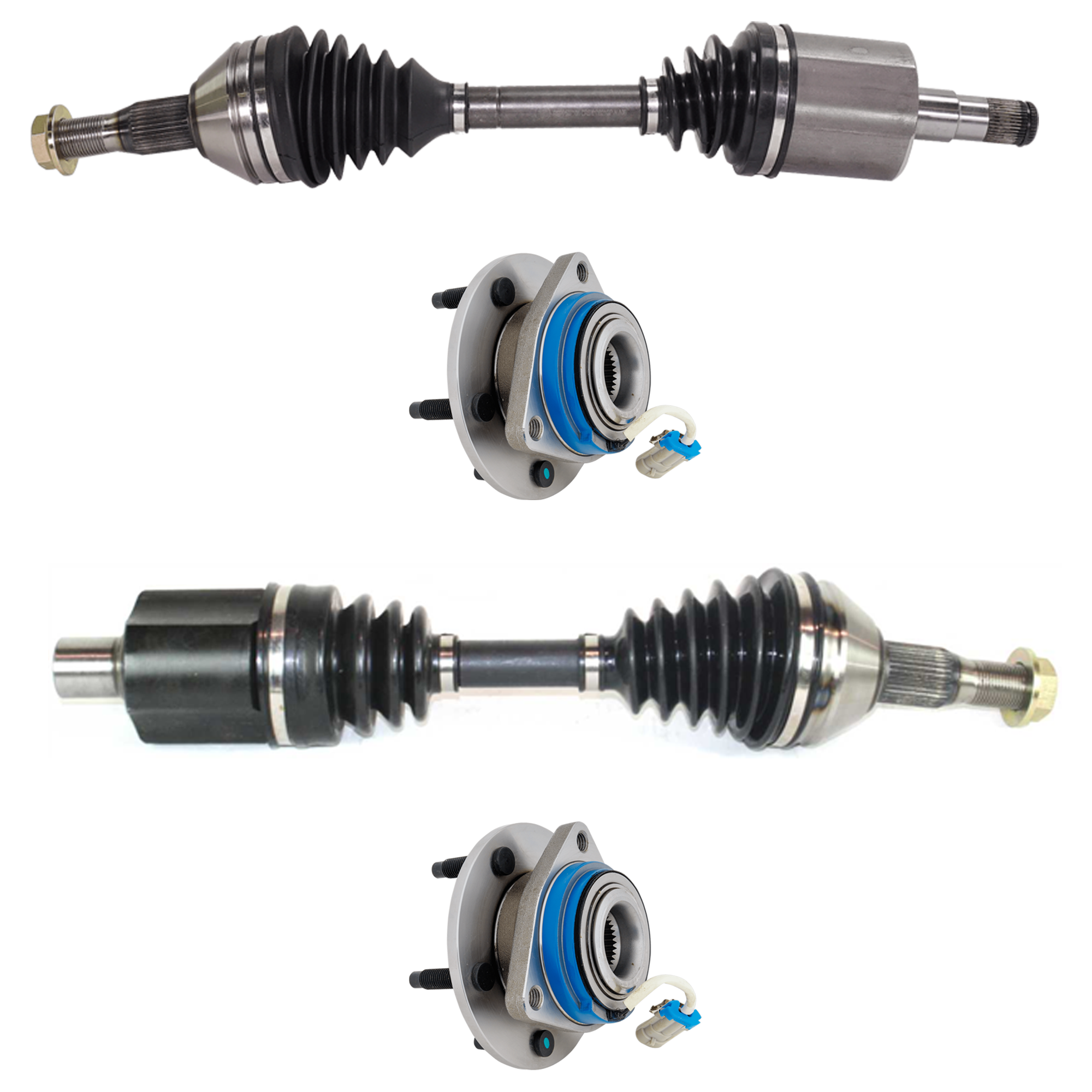 AM GRAND PRIX REGAL 97-01 FRONT CV AXLE ASSEMBLY RH AND LH 4 pc kit with Wheel Hub SKU KIT 062724 C100 OEM 12429204