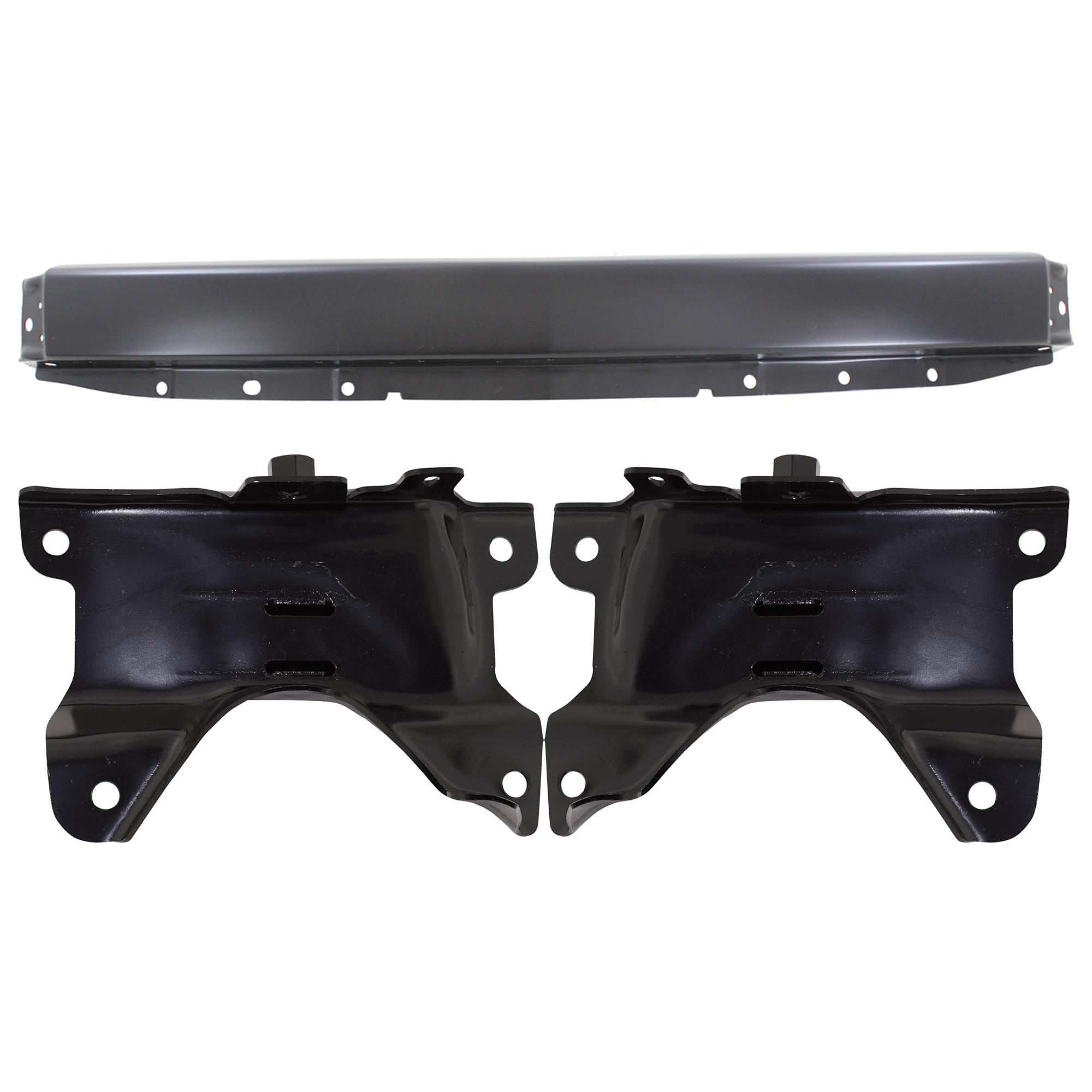 AM SILVERADO 1500-07-08 FRONT BUMPER 3 pc kit Primed w o Air Intake Holes with Bumper Bracket SKU KIT 062724 C103 Partslink GM1002828 GM1066179 GM1067179 OEM 15836962-15902624-15902625