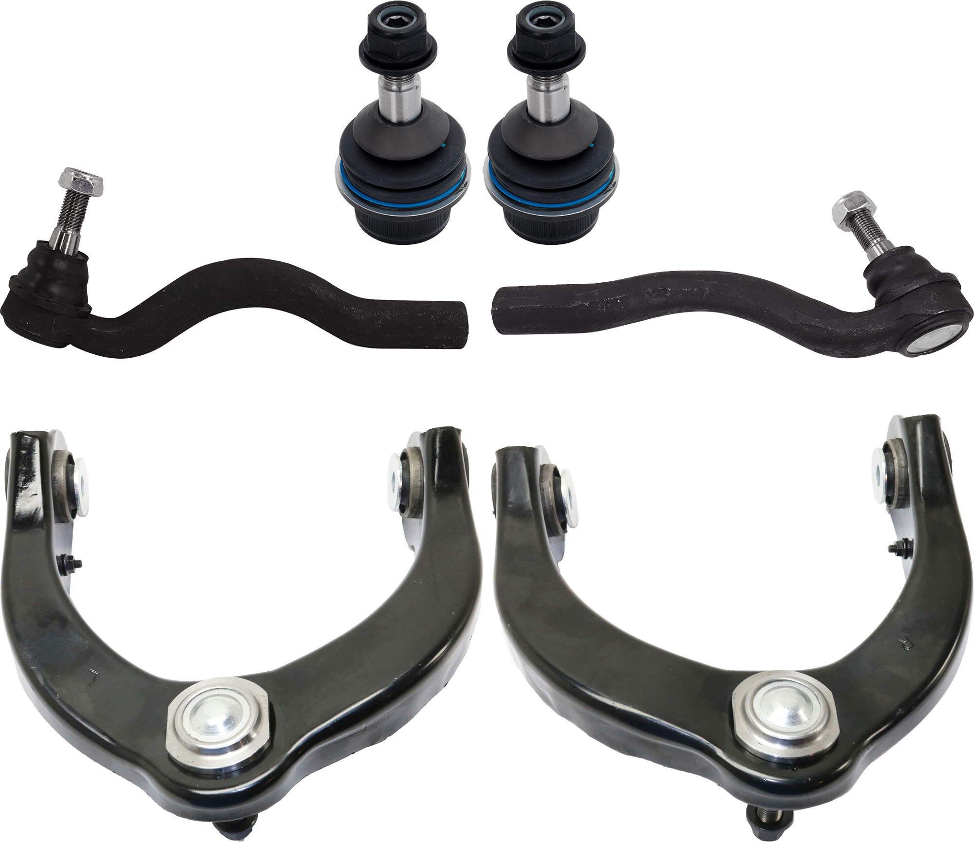 AM DURANGO GRAND CHEROKEE 11-15 FRONT CONTROL ARM RH AND LH Upper 6 pc kit with Ball Joint and Tie Rod End SKU KIT 062724 C113 OEM 68217808AB 68217809AB 68069648