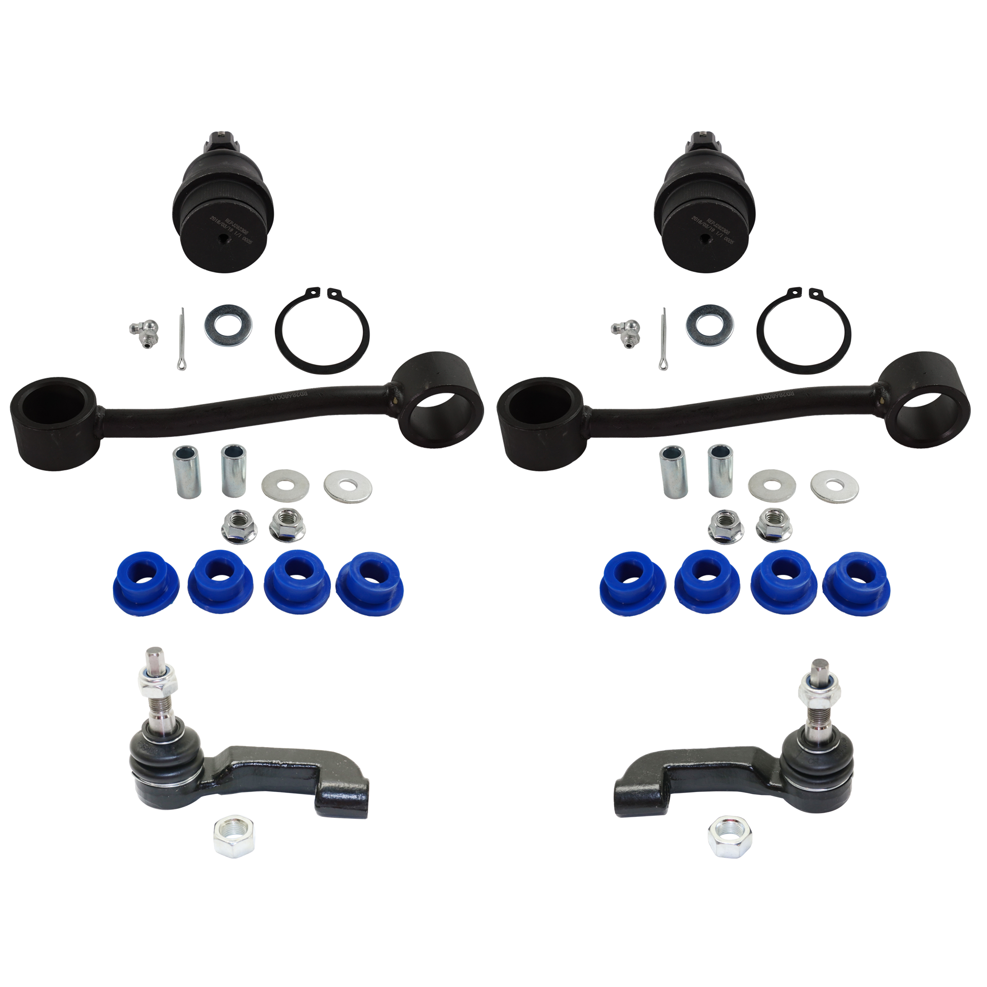 AM LIBERTY 08-12 NITRO 07-11 FRONT TIE ROD END RH AND LH Outer 6 pc kit with Ball Joint and Sway Bar Link SKU KIT 062724 C116 OEM 52125366AA 52125367AA 2601627