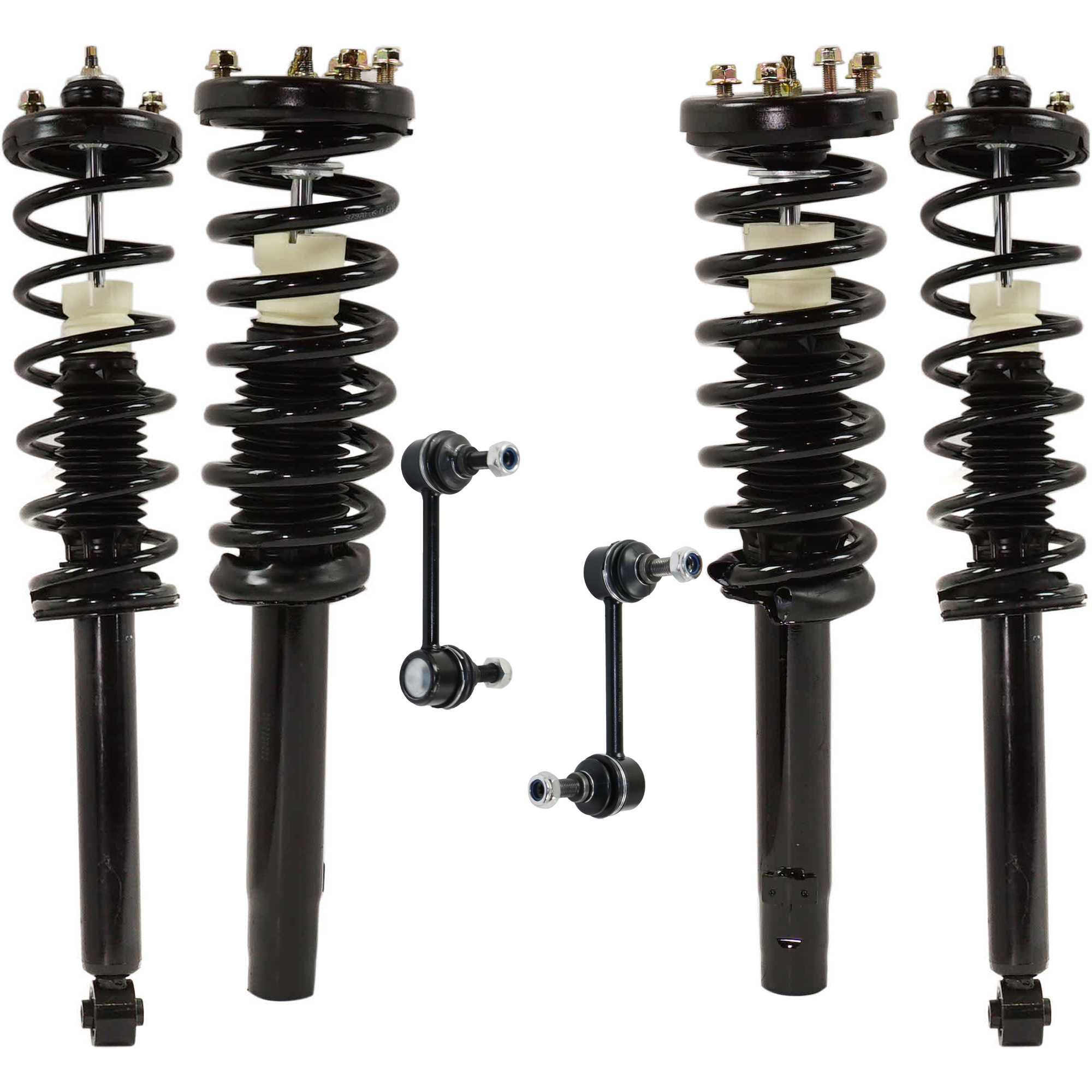 AM TSX 04-08 FRONT AND REAR FULLY LOADED STRUT RH AND LH 6 pc kit with Sway Bar Link SKU KIT 062724 C17 OEM 1345794-172324-2701634916-2336