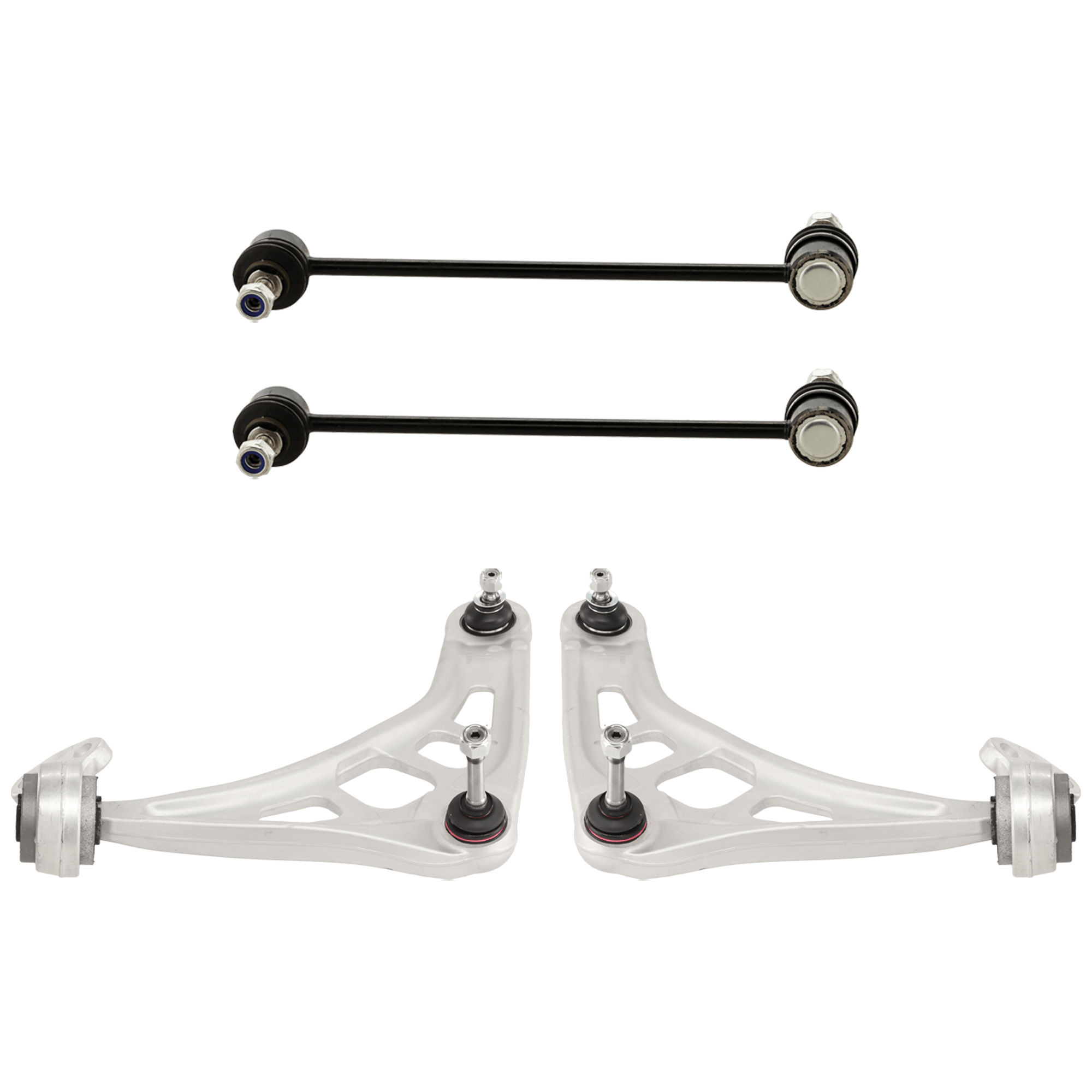 AM 3 SERIES 01-06 FRONT CONTROL ARM RH AND LH Lower 4 pc kit with Sway Bar Link SKU KIT 062724 C44 OEM 31126777851-31126751317-311267
