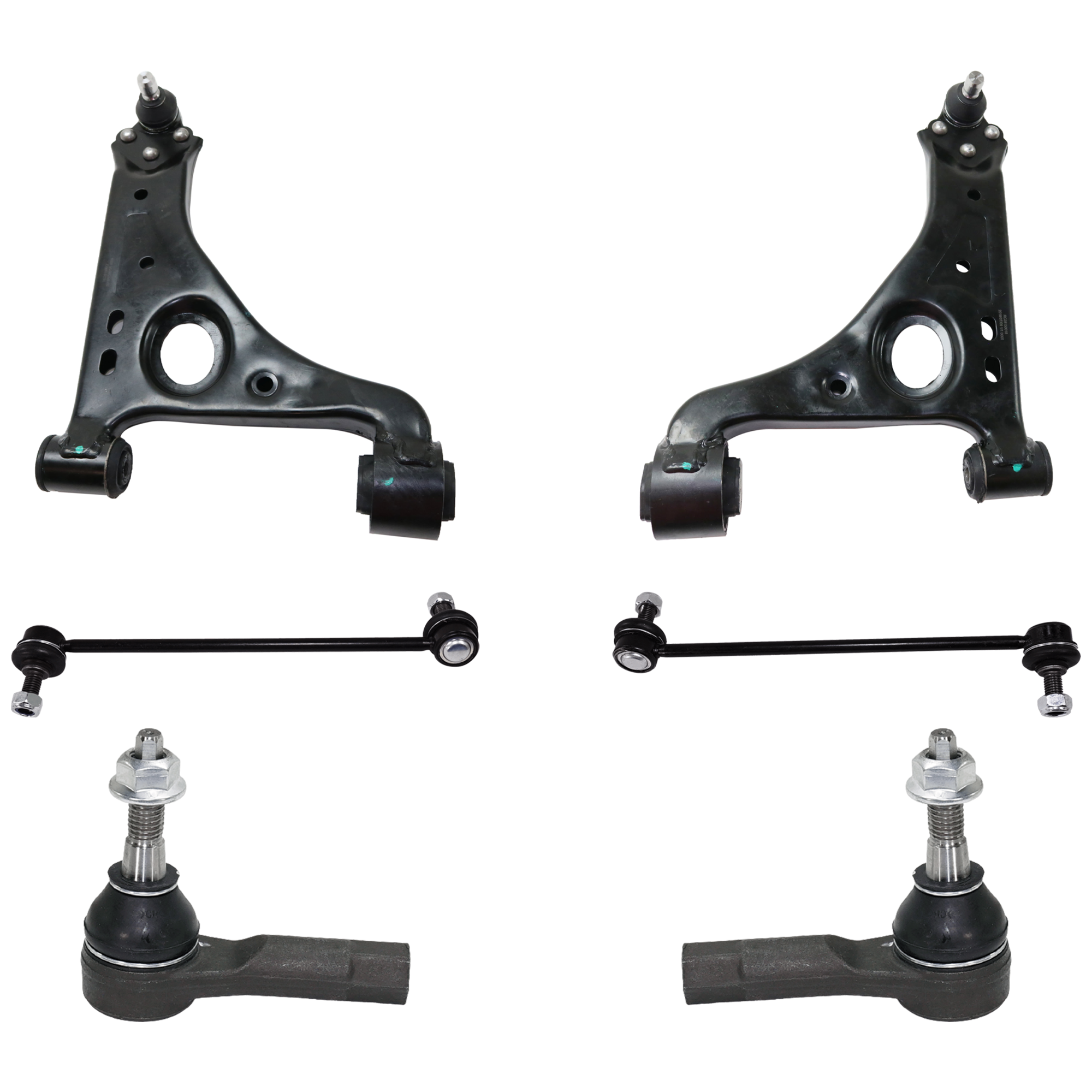 AM ENCORE TRAX 13-20 FRONT CONTROL ARM RH AND LH Lower 6 pc kit with Sway Bar Link and Tie Rod End SKU KIT 062724 C51 OEM 95328050-95328052-94540671-953