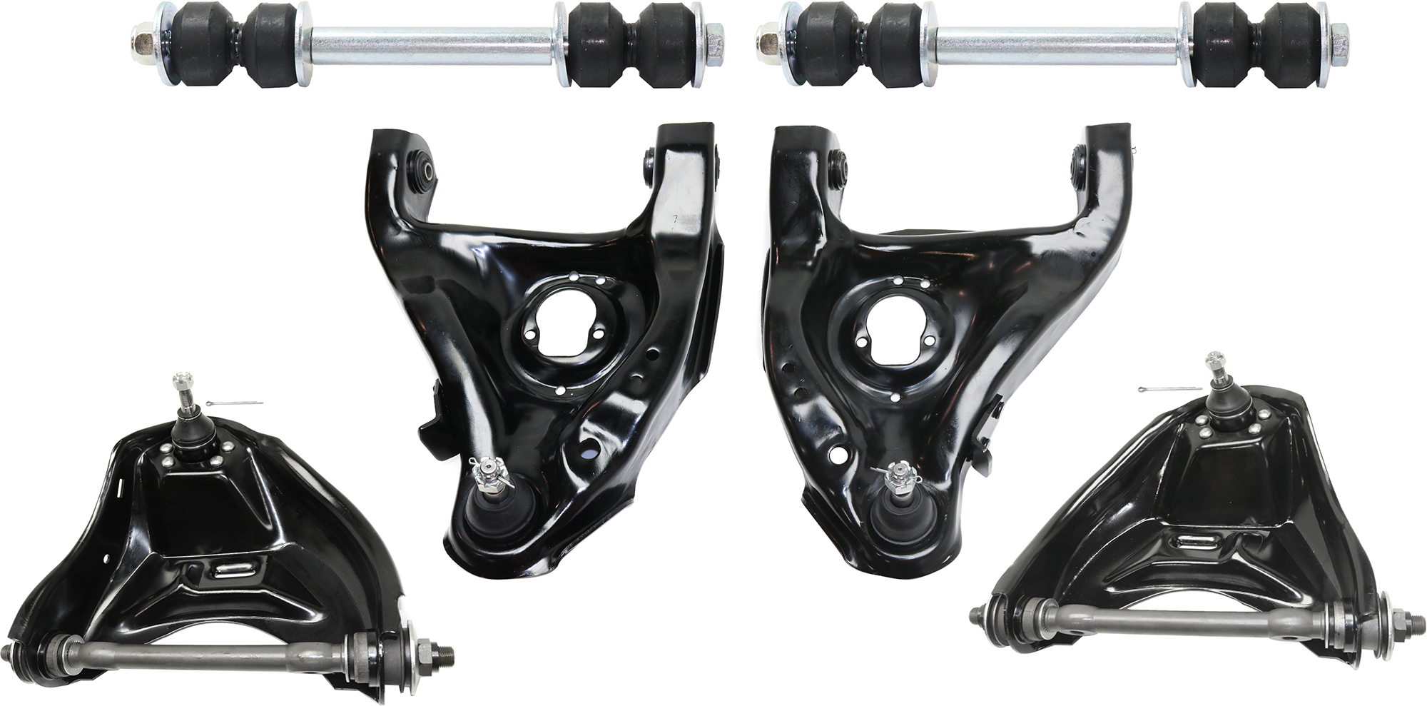 AM S10-82-03 SONOMA 91-03 FRONT CONTROL ARM RH AND LH Upper and Lower 6 pc kit with Sway Bar Link SKU KIT 062724 C57 OEM 15003923-15003924-19133653-191