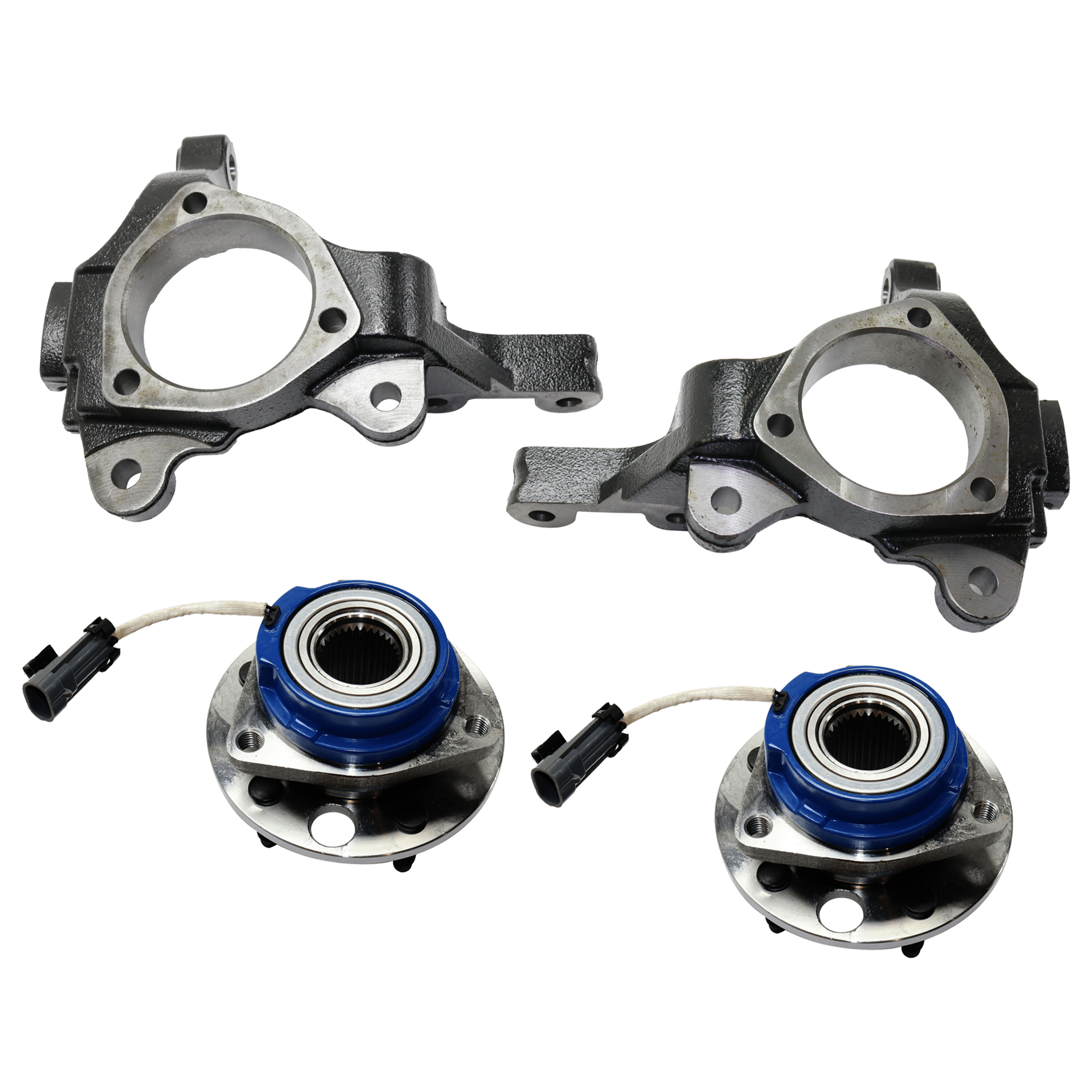 AM IMPALA 00-13 GRAND PRIX 97-08 FRONT KNUCKLE RH AND LH 4 pc kit Cast Iron 4 pc kit with Wheel Hub SKU KIT 062724 C74 OEM 23127629-23127630-88964168