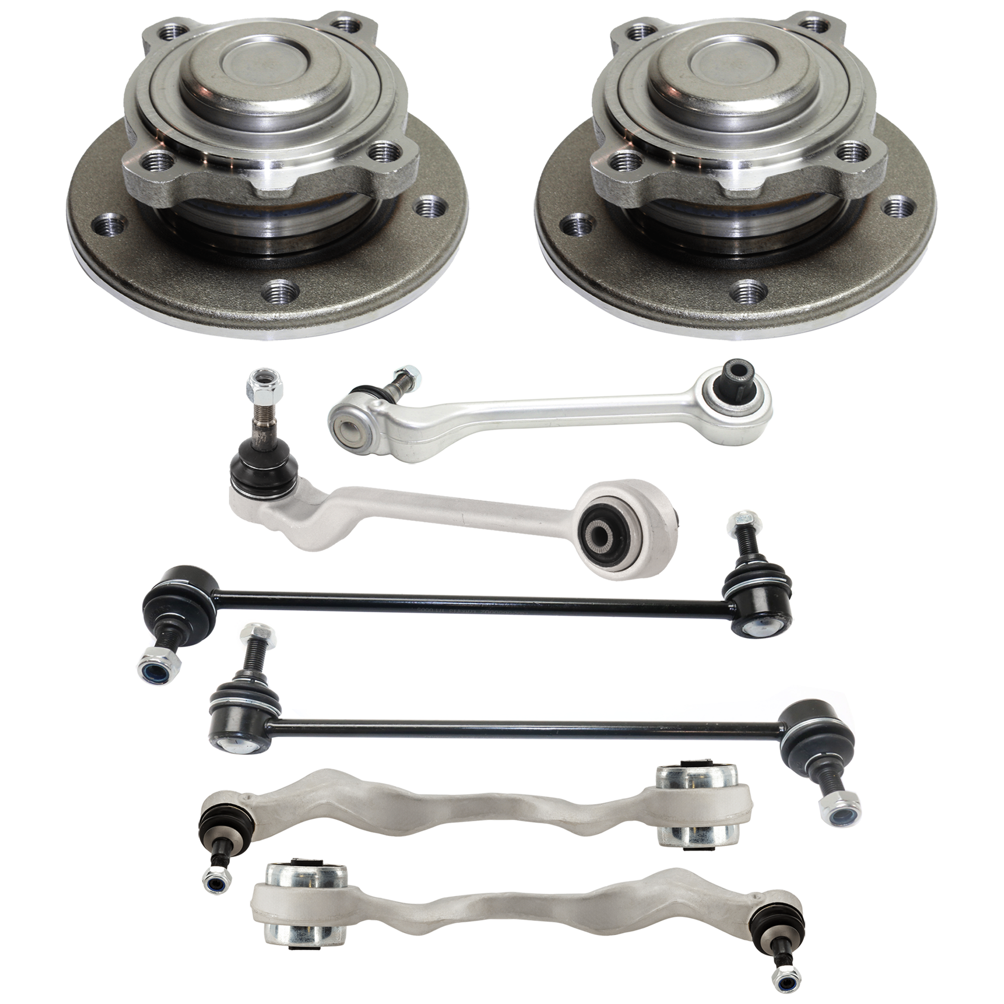 AM 3 SERIES 07-13 FRONT HUB ASSEMBLY RH AND LH 8 pc kit 5 Studs 5 x 4.75 in. Bolt Pattern with Control Arm and Sway Bar Link SKU KIT 062724 C96 OEM 31216765157-31126763699-311267