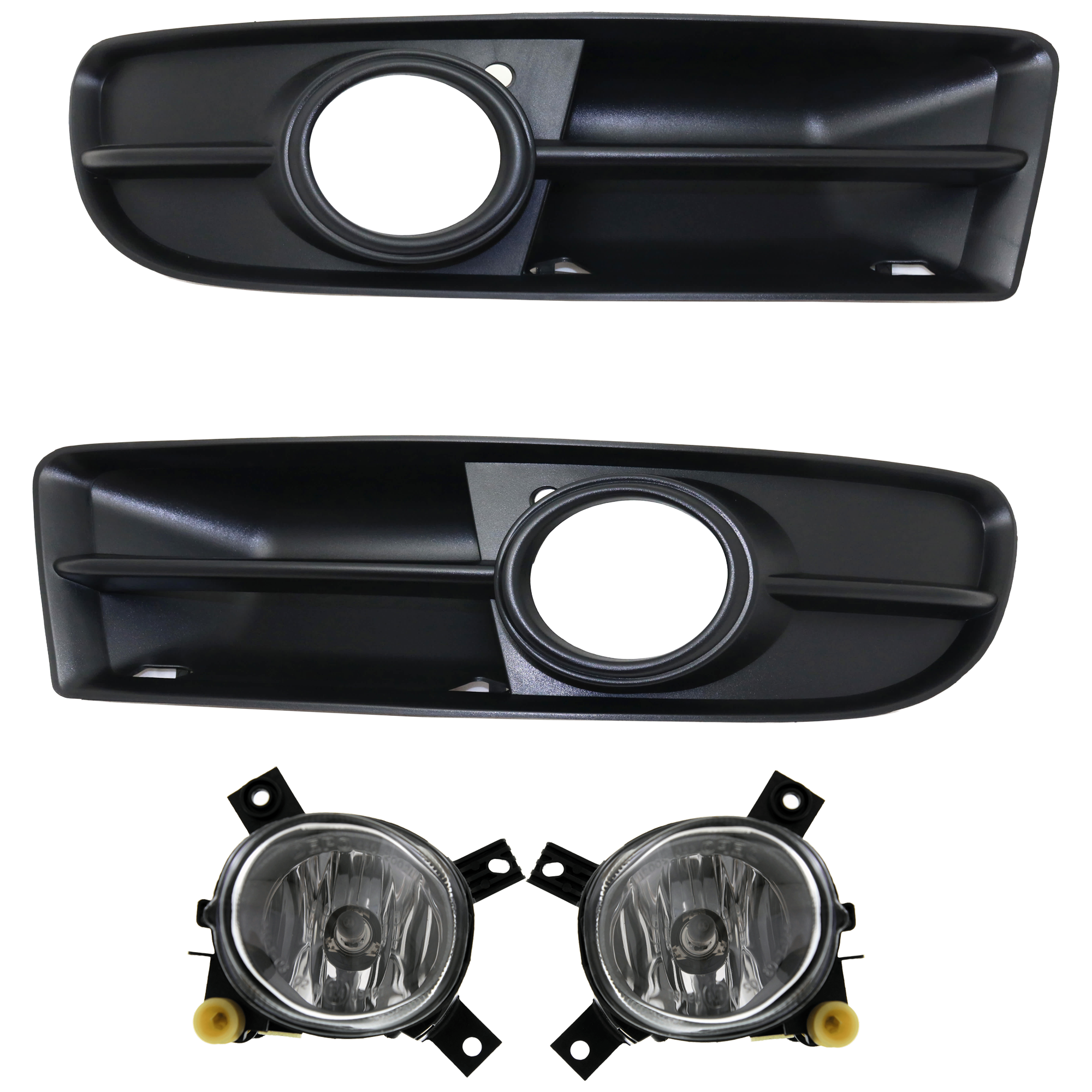 AM A4 S4-05-08 FRONT FOG LAMP RH AND LH 4 pc Kit Assembly Halogen with Fog Light Trim SKU KIT 062726-04 Partslink AU2592112 AU2593112 AU1039106 AU1038106 OEM 8E0941699E 8E0941700E 8E080768