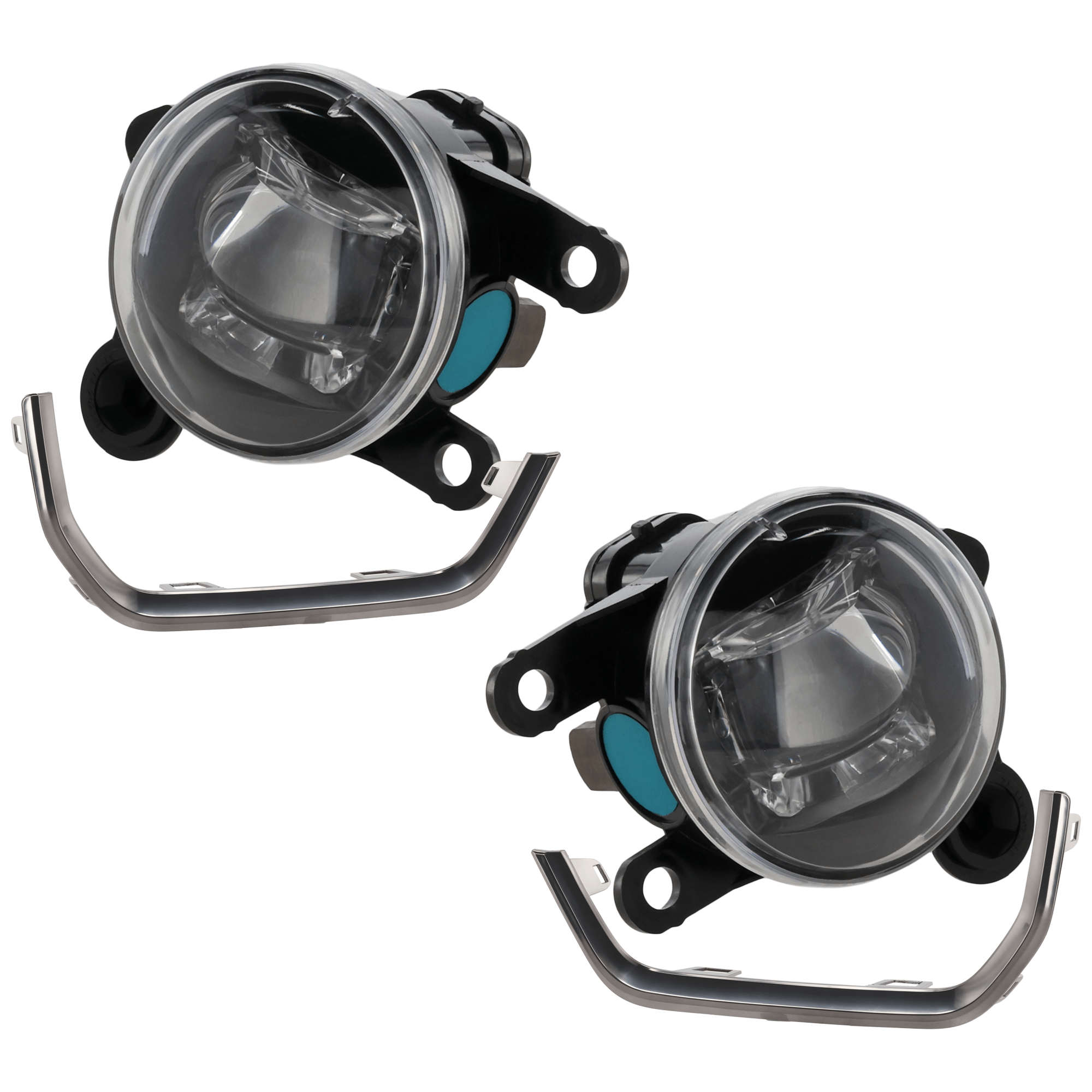 AM TERRAIN 22-24 FRONT FOG LAMP RH AND LH 4 pc Kit Assembly LED with Fog Light Trim SKU KIT 062726-130 Partslink GM2592333 GM2593333 GM1047143 GM1046143 OEM 84436234-84436235-87861393-855
