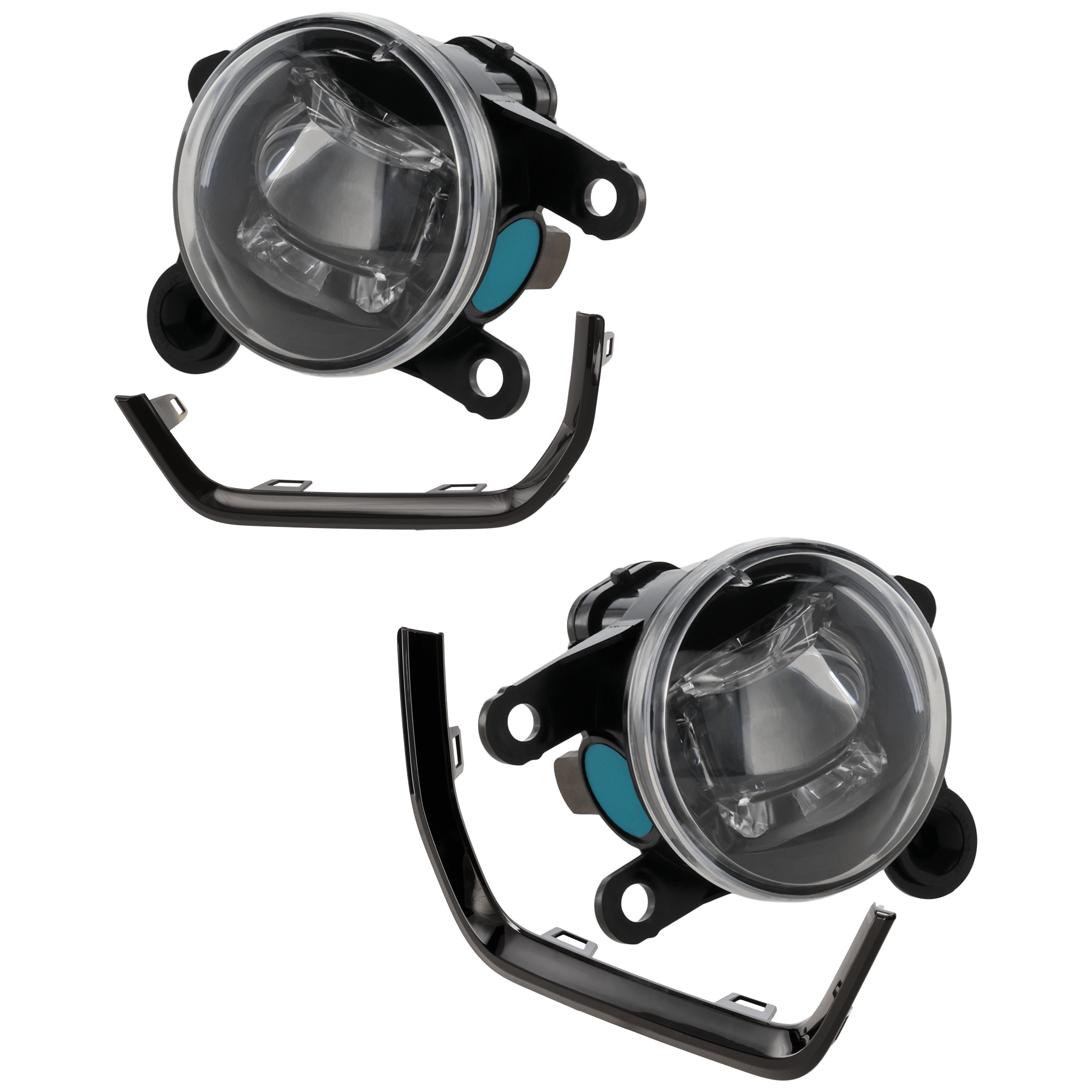 AM TERRAIN 22-24 FRONT FOG LAMP RH AND LH 4 pc Kit Assembly LED with Fog Light Trim SKU KIT 062726-131 Partslink GM2592333 GM2593333 GM1047141 GM1046141 OEM 84436234-84436235-87861393-855