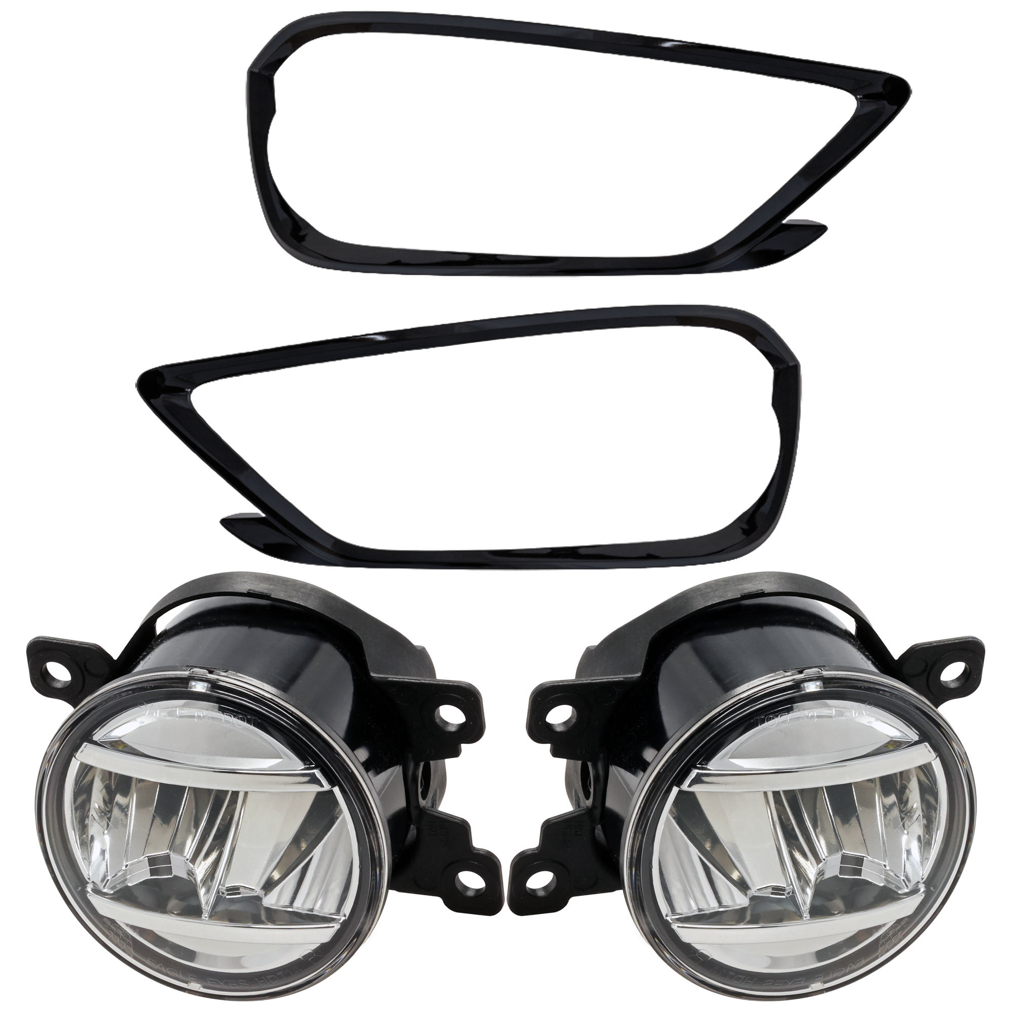 AM TLX 18-20 FRONT FOG LAMP RH AND LH 4 pc Kit Assembly LED with Fog Light Trim SKU KIT 062726-134 Partslink HO2592144 HO2593144 AC1047103 AC1046103 OEM 33900TEYY01-33950TEYY01-71103T