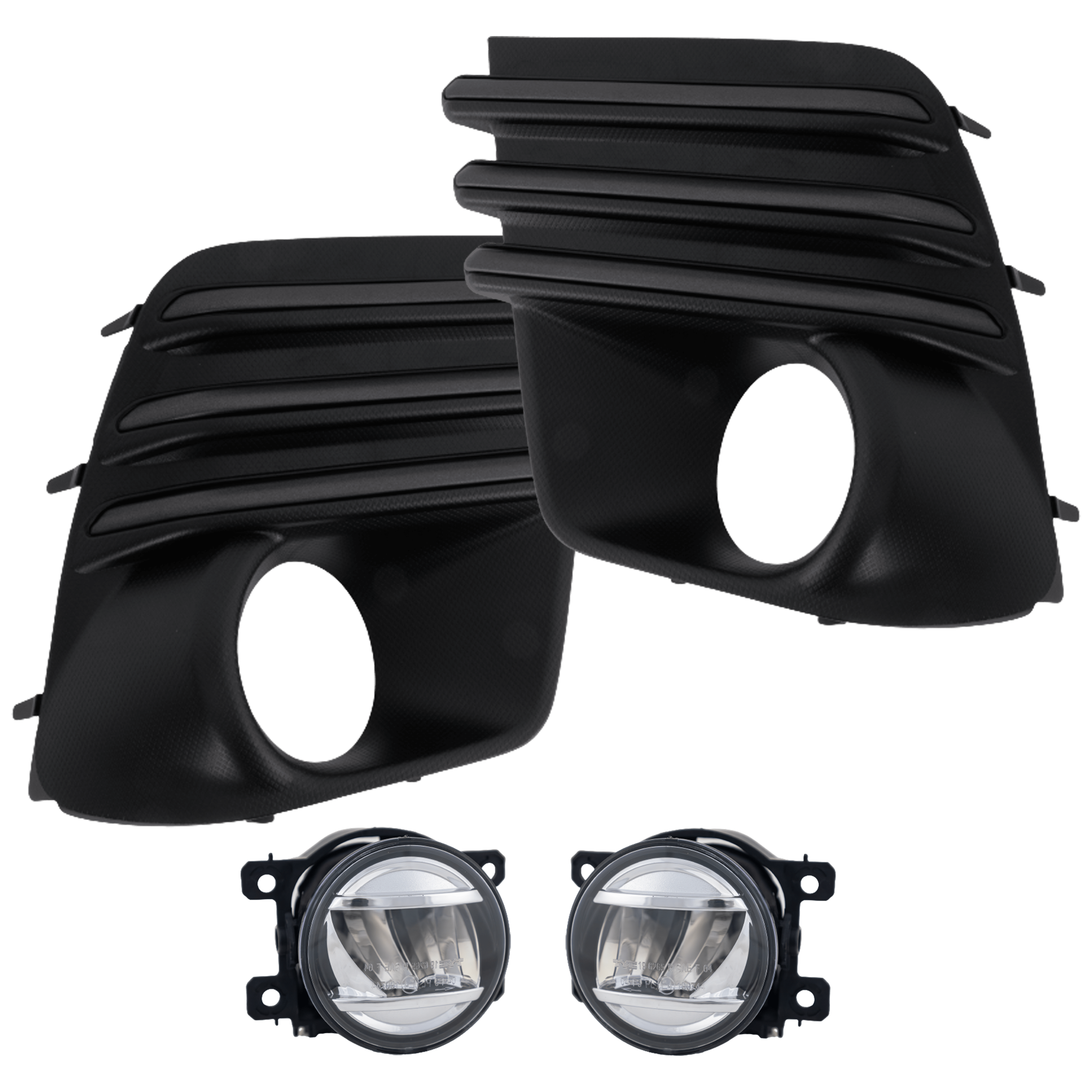 AM FORESTER 22-23 FRONT FOG LAMP RH AND LH 4 pc Kit Assembly LED with Fog Light Trim SKU KIT 062726-158 Partslink SU2592128 SU2593128 SU1039133 SU1038133 OEM 84501VA000-84501VA010-57731SJ6