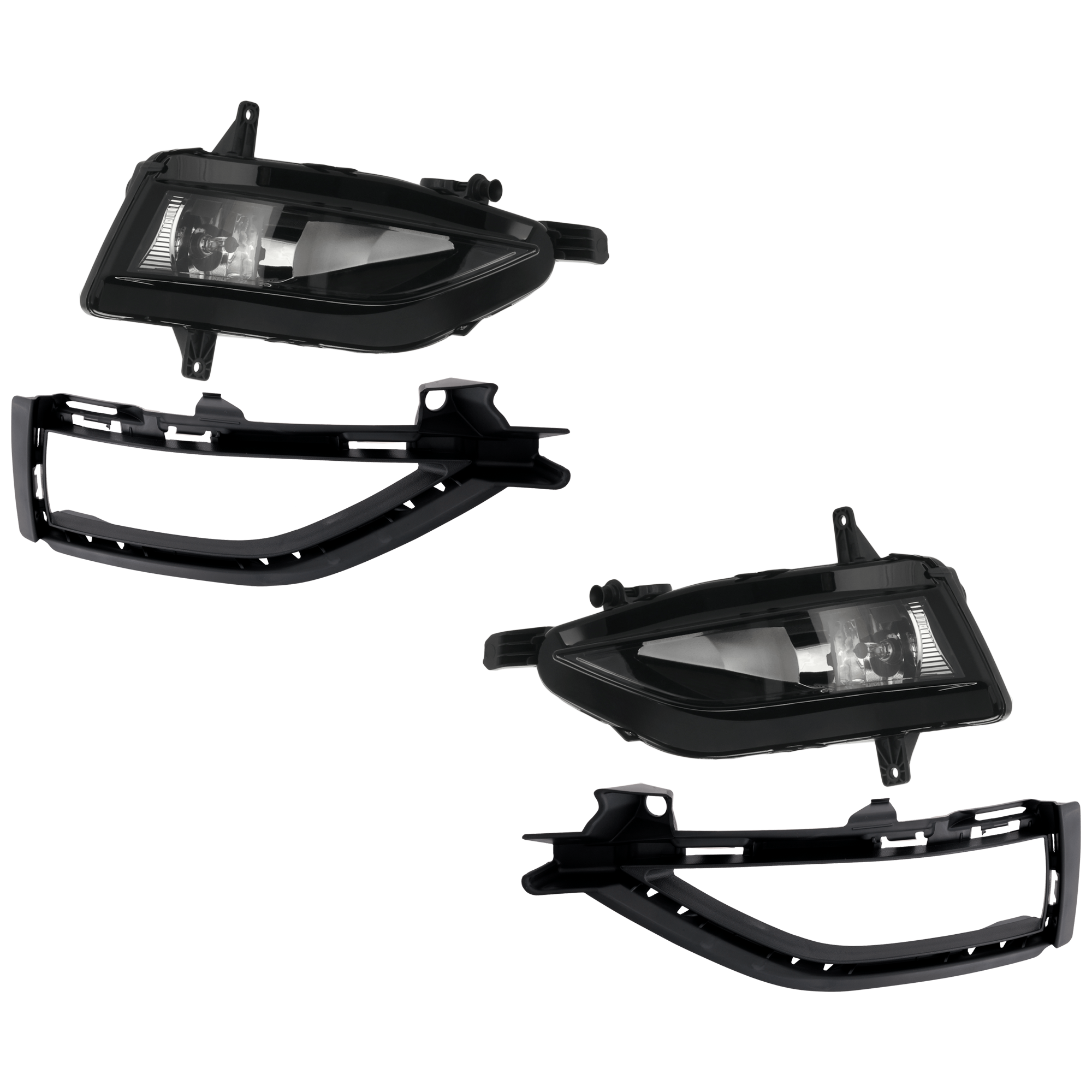 AM GOLF 18-21 GOLF SPORTWAGEN 18-19 FRONT FOG LAMP RH AND LH 4 pc Kit Assembly Halogen with Fog Light Trim SKU KIT 062726-201 Partslink VW2592135 VW2593135 VW1039156 VW1038156 OEM 5GM941661A 5GM941662A 5GM85321