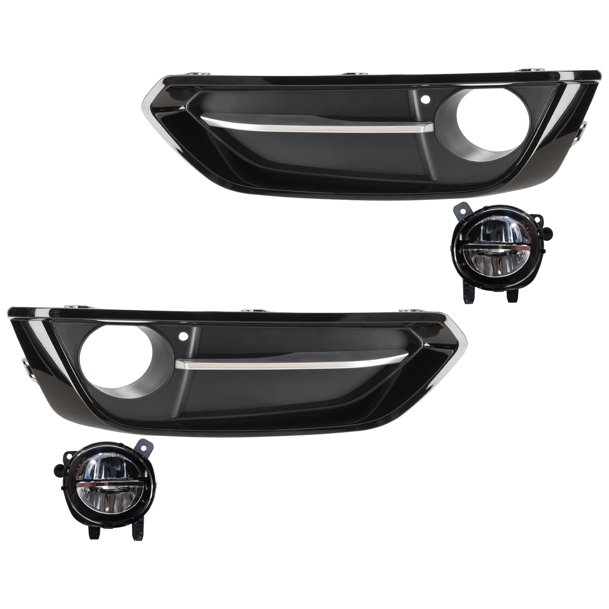 AM 230I 230I XDRIVE 18-21 FRONT FOG LAMP RH AND LH 4 pc Kit Assembly LED with Fog Light Trim SKU KIT 062726-30 Partslink BM2592153 BM2593153 BM1039163 BM1038163 OEM 63177315559-63177315560-511173