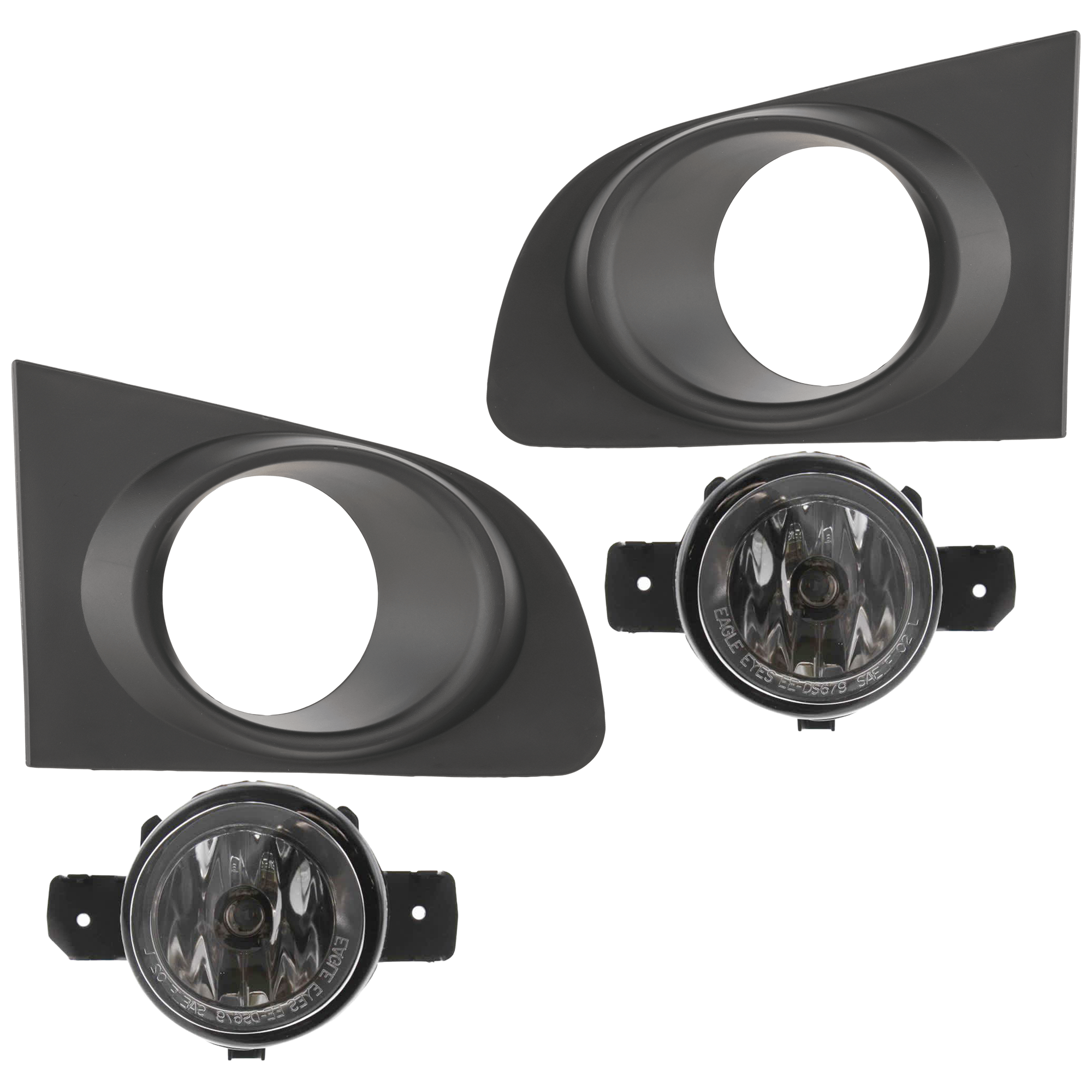 AM SENTRA 07-12 FRONT FOG LAMP RH AND LH 4 pc Kit Assembly Halogen with Fog Light Trim SKU KIT 062726-42 Partslink NI2592122 NI2592117 NI2593122 NI2593117 NI1039110 NI1038110 OEM 261509B91D 261559B91D 62256ET8