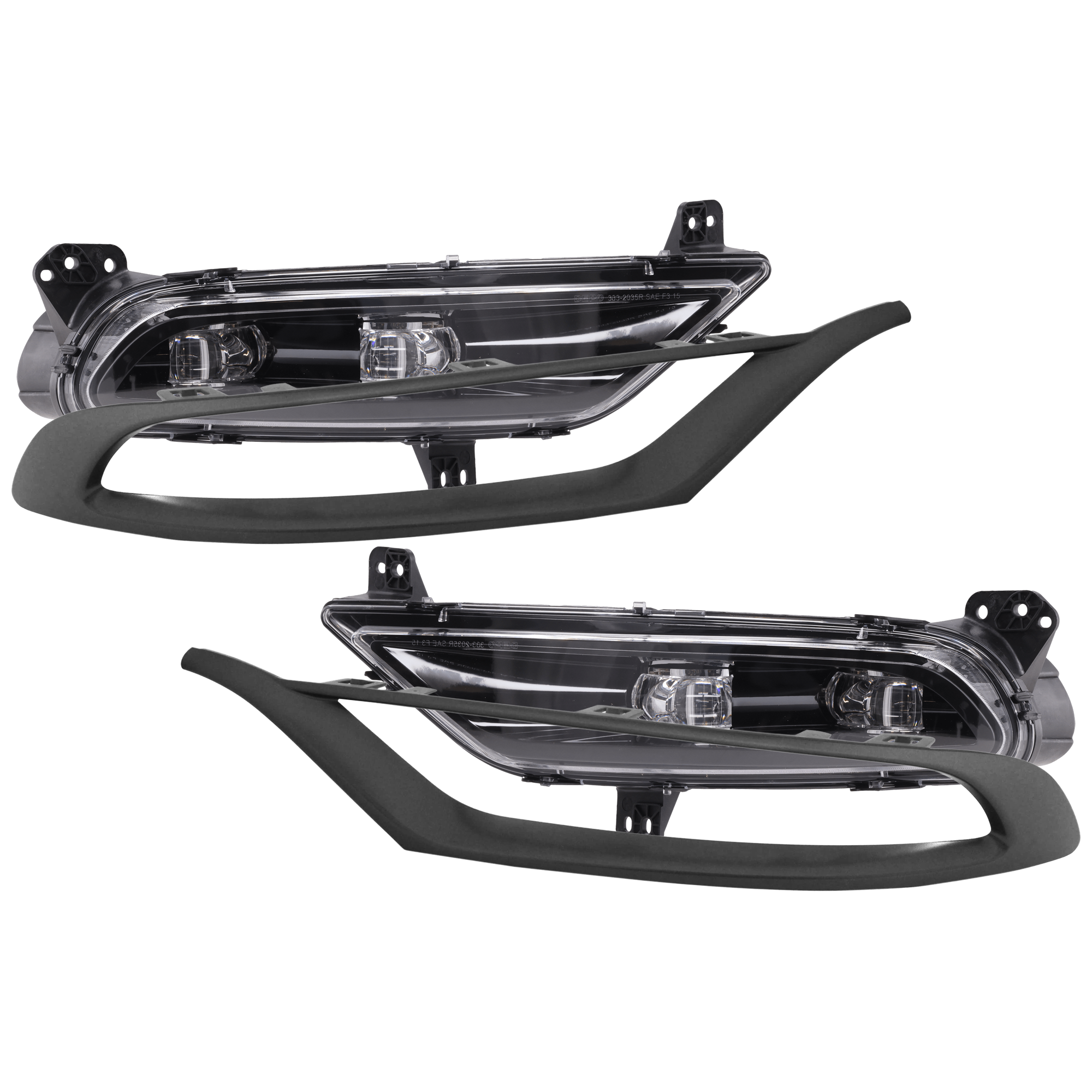 AM CHRYSLER 300-15-23 FRONT FOG LAMP RH AND LH 4 pc Kit Assembly LED with Fog Light Trim SKU KIT 062726-46 Partslink CH2592154 CH2593154 CH1047117 CH1046117 OEM 68294008AA 68294009AA 6DF52NTS