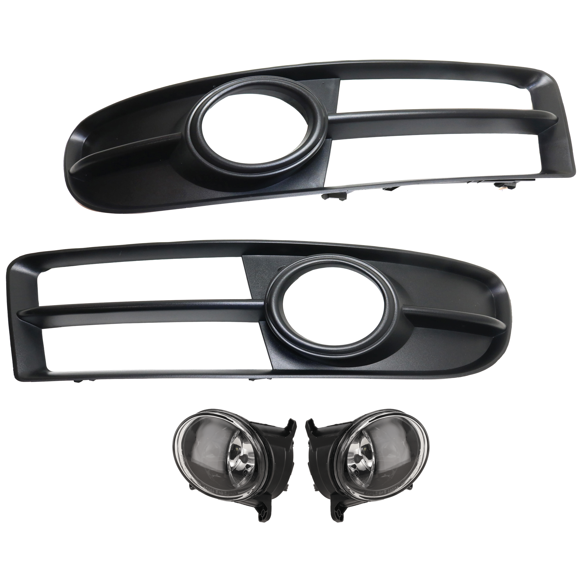 AM A4 A4 QUATTRO 08-08 FRONT FOG LAMP RH AND LH 4 pc Kit Assembly Halogen with Fog Light Trim SKU KIT 062726-54 Partslink AU2592115 AU2593115 AU1039105 AU1038105 OEM 8T0941699J 8T0941700J 8E080768