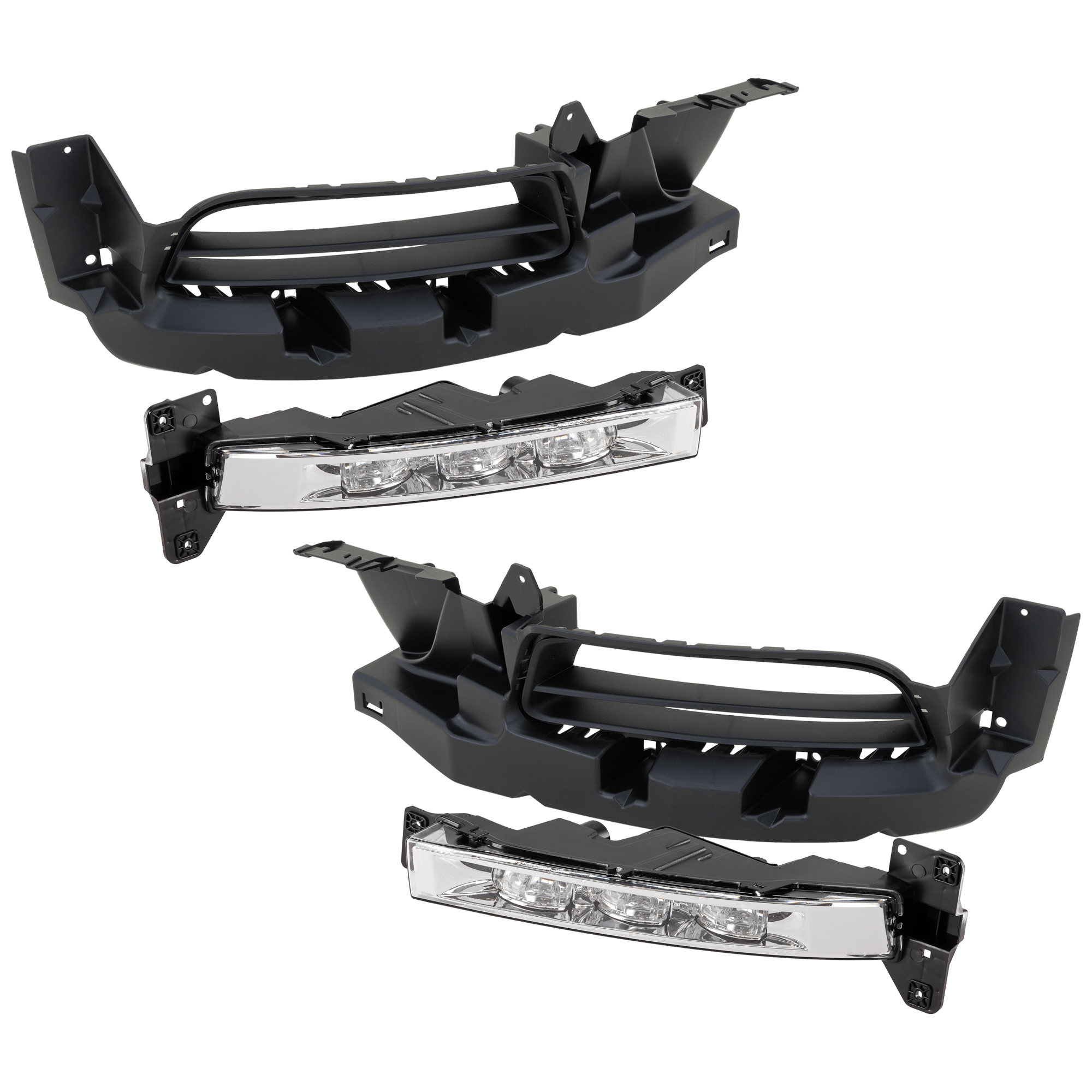 AM CHARGER 15-23 FRONT FOG LAMP RH AND LH 4 pc Kit Assembly LED with Fog Light Trim SKU KIT 062726-66 Partslink CH2592151 CH2593151 CH1039181 CH1038181 OEM 68214427AB 68214428AB 68226542