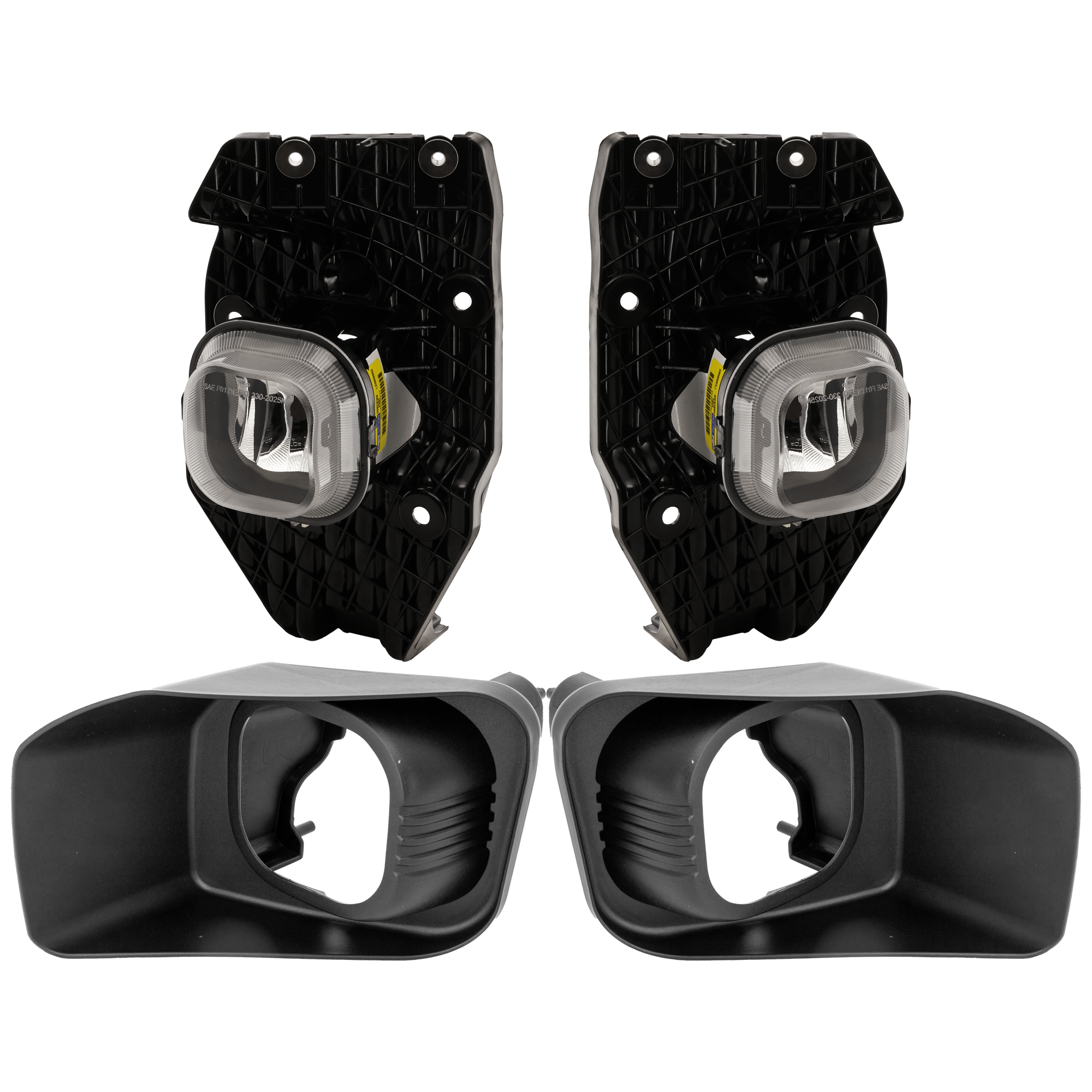 AM F SERIES SUPER DUTY 11-16 FRONT FOG LAMP RH AND LH 4 pc Kit Assembly Halogen with Fog Light Trim SKU KIT 062726-67 Partslink FO2592230 FO2593230 FO2601104 FO2600104 OEM BC3Z15200A BC3Z15201A BC3Z15A2