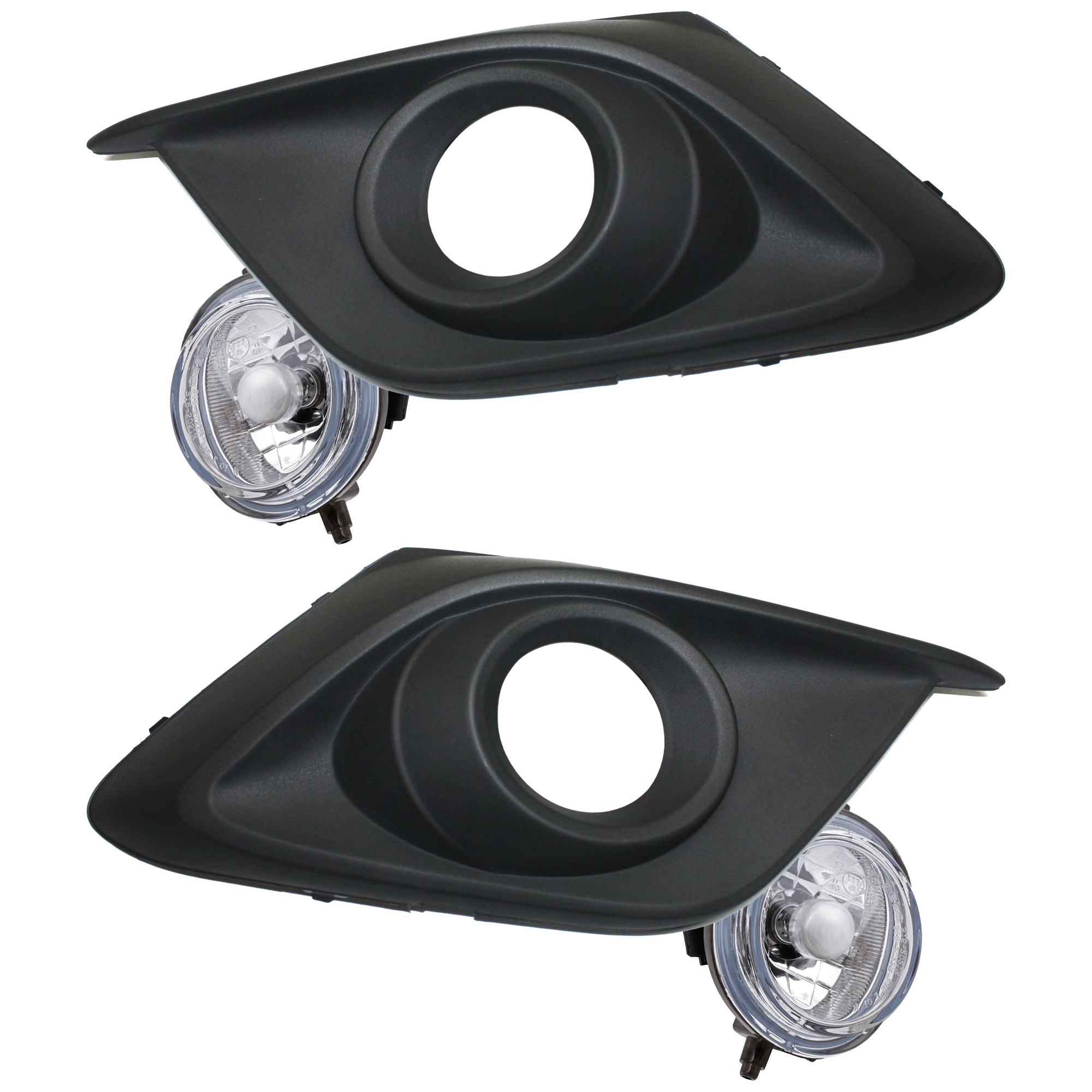 AM MAZDA 3-3 SPORT 14-16 FRONT FOG LAMP RH AND LH 4 pc Kit Assembly Halogen with Fog Light Trim SKU KIT 062726-89 Partslink MA2592125 MA2593125 MA1039123 MA1038123 OEM TK2151680A TK2151690A BHR150C1