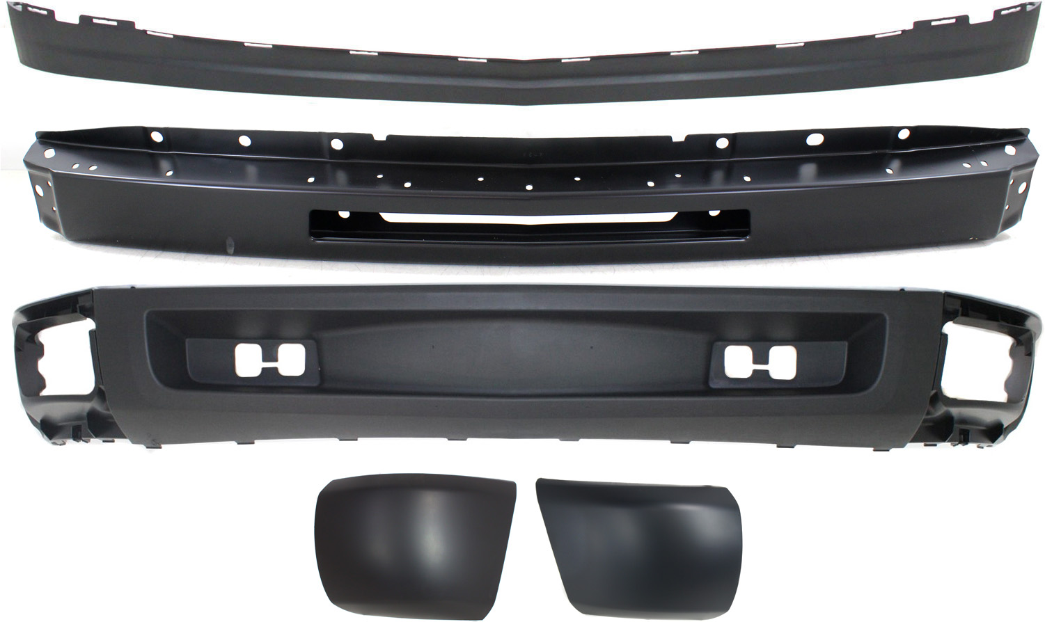 AM SILVERADO 1500-09-13 FRONT BUMPER Primed 5 pc Kit with Bumper Ends and Valances SKU KIT 062817-05 Partslink GM1002836 GM1016103 GM1017103 GM1092192 GM1092191 OEM 15941837-15941850-15891690-158