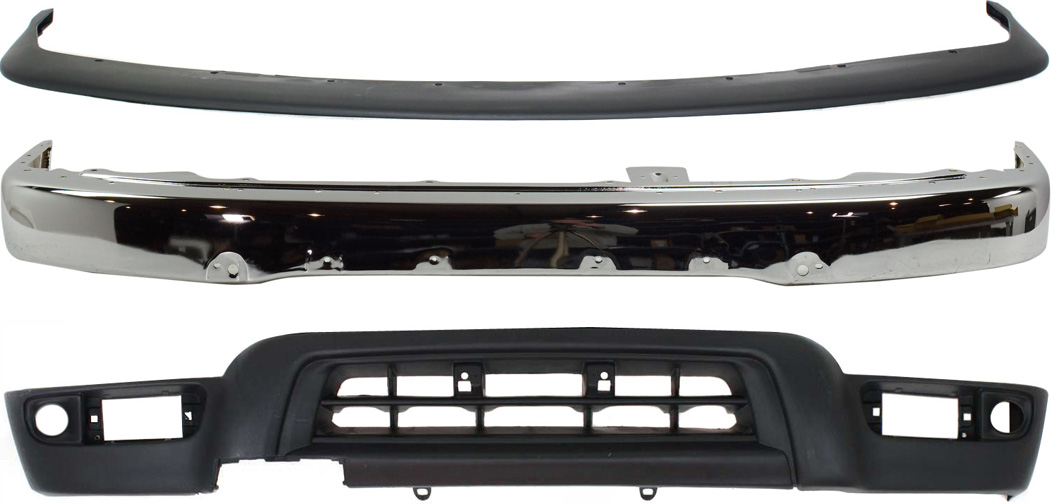 AM 4RUNNER 99-02 FRONT BUMPER 3 pc kit with Bumper Trim and Lower Panel SKU KIT 062817-09 Partslink TO1002168 TO1087108 TO1095182 OEM 5210135660-5211935020-53911359