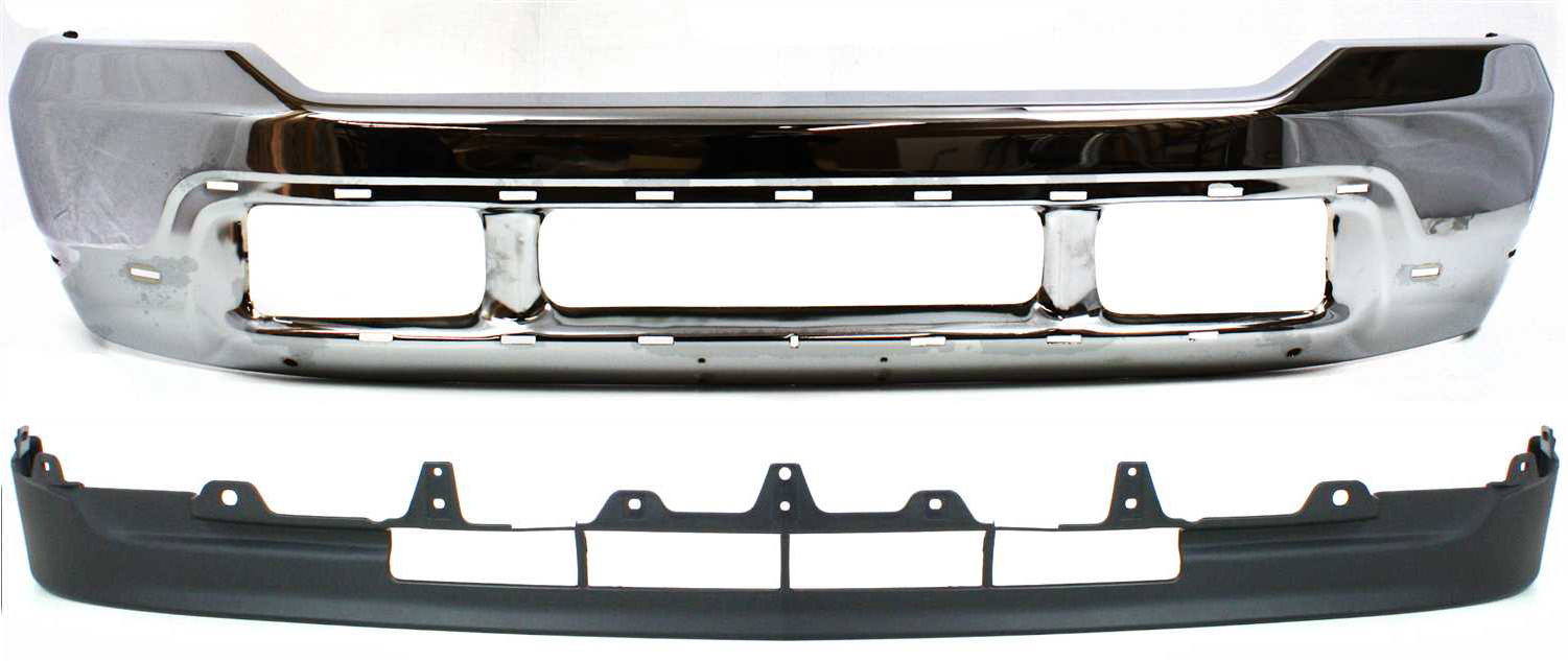 AM EXCURSION F SERIES SUPER DUTY 01-04 FRONT BUMPER 2 pc kit with Valance SKU KIT 062817-12 Partslink FO1002375 FO1095203 OEM 3C3Z17757BA 3C3Z17626AAA
