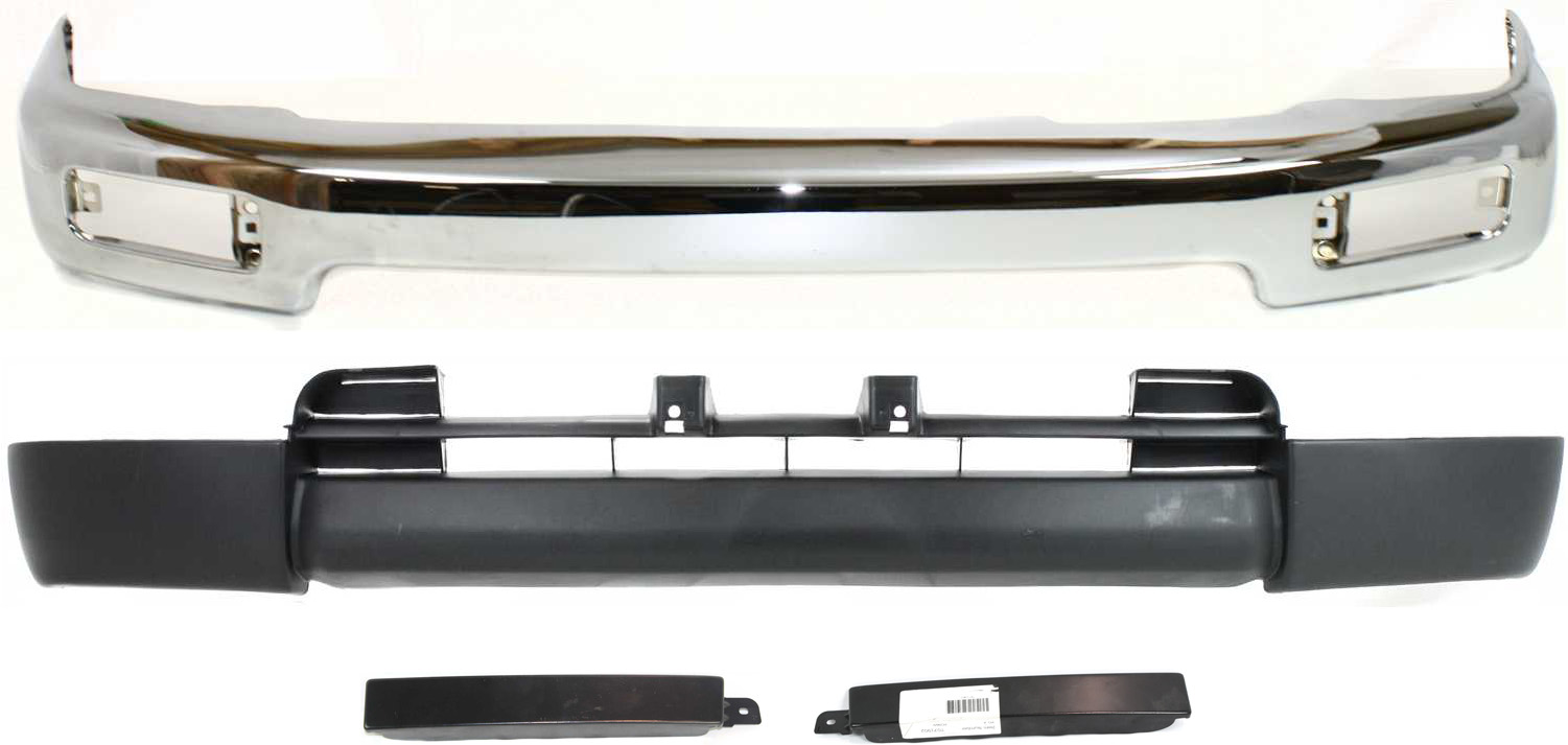 AM 4RUNNER 96-98 FRONT BUMPER 4 pc Kit Base SR5 Models with Grille Extensions Valance SKU KIT 062817-23 Partslink TO1002162 TO1088103 TO1089103 TO1095174 OEM 5210135300-5251335030-52512350