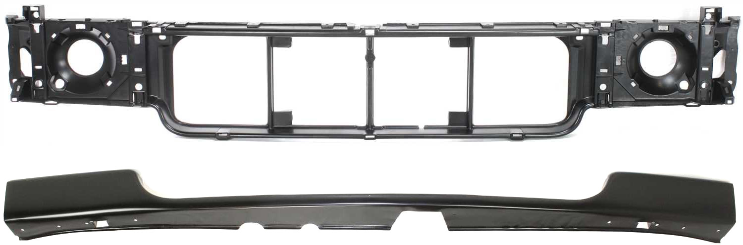 AM ECONOLINE VAN 97-02 E 150 E 250-03-07 HEADER PANEL 2 pc Kit with Bumper Trim SKU KIT 062817-33 Partslink FO1221114 FO1092175 OEM F7UZ8A284AA 1C2Z17779AA