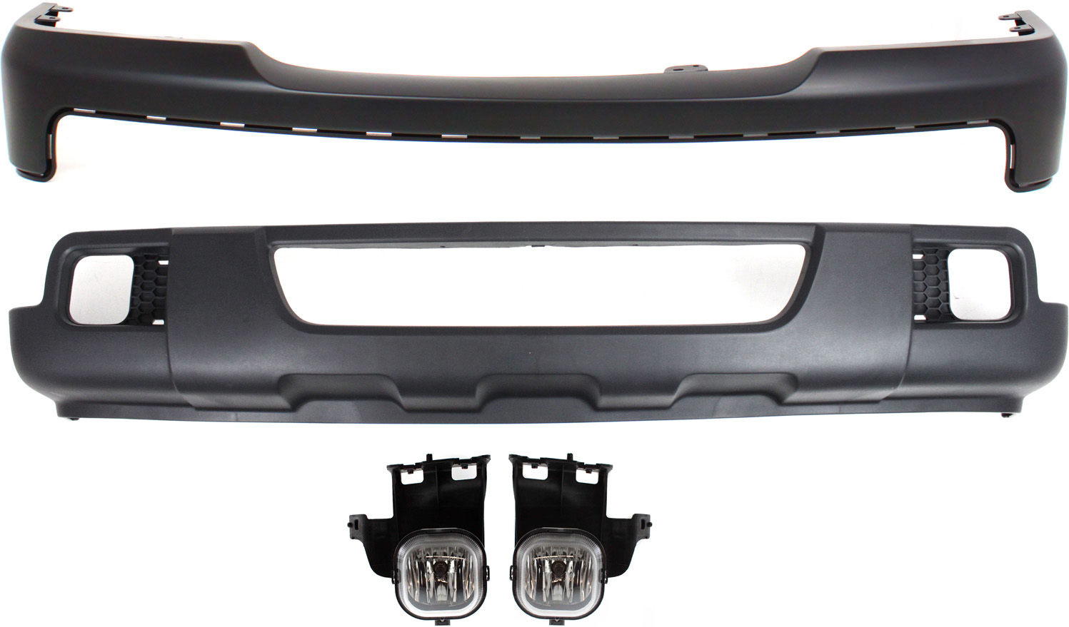 AM RANGER 06-07 FRONT BUMPER COVER 4 pc Kit with Valance and Fog Lights witho STX Model SKU KIT 062817-34 Partslink FO1000608 FO2592212 FO2593212 FO1095218 OEM 6L5Z17D957BAPTM 6L5Z15200BA 6L