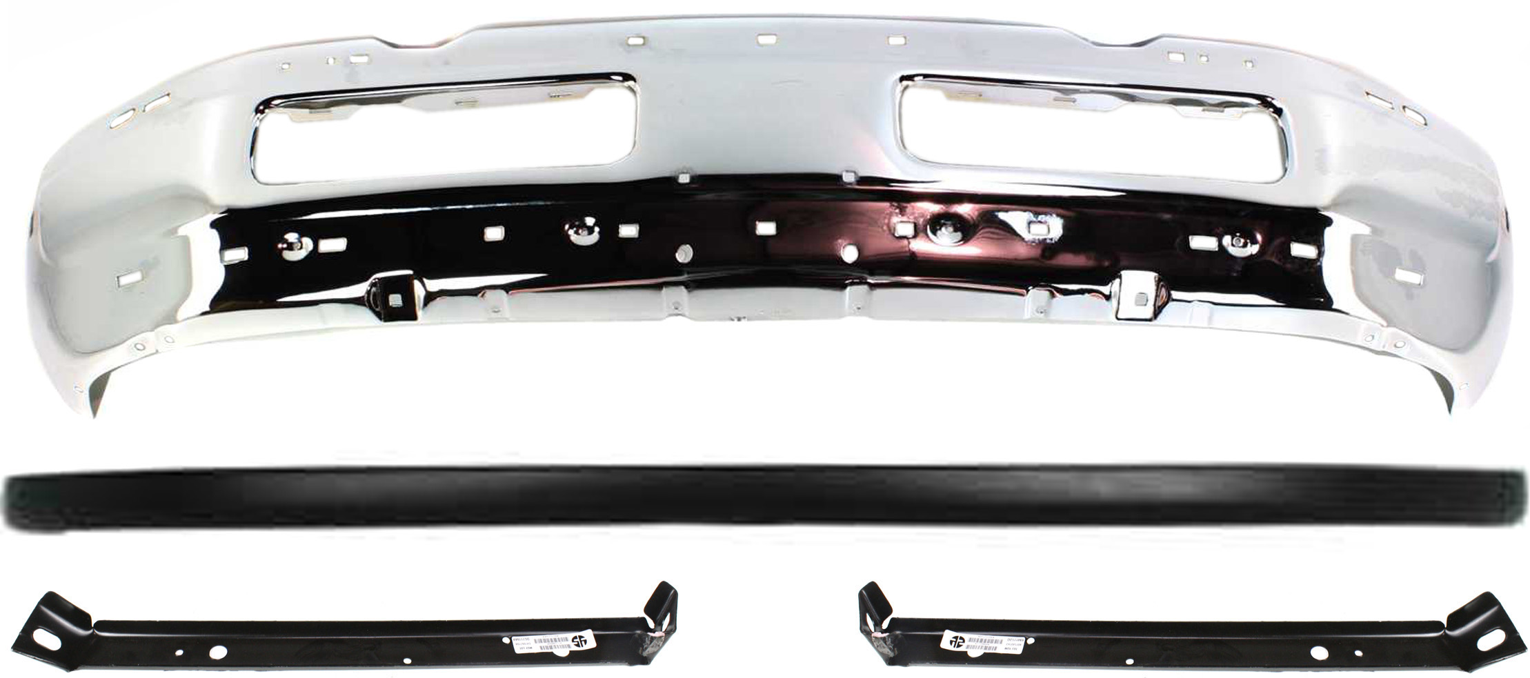 AM DODGE FULL SIZE P U 94-02 FRONT BUMPER COVER 4 pc Kit Textured with Bumper and Bumper Brackets w o Sport Package Old Body Style SKU KIT 062817-48 Partslink CH1000160 CH1002256 CH1002172 CH1066108 CH1067108 OEM 55076610AB 55076599AG 55274749