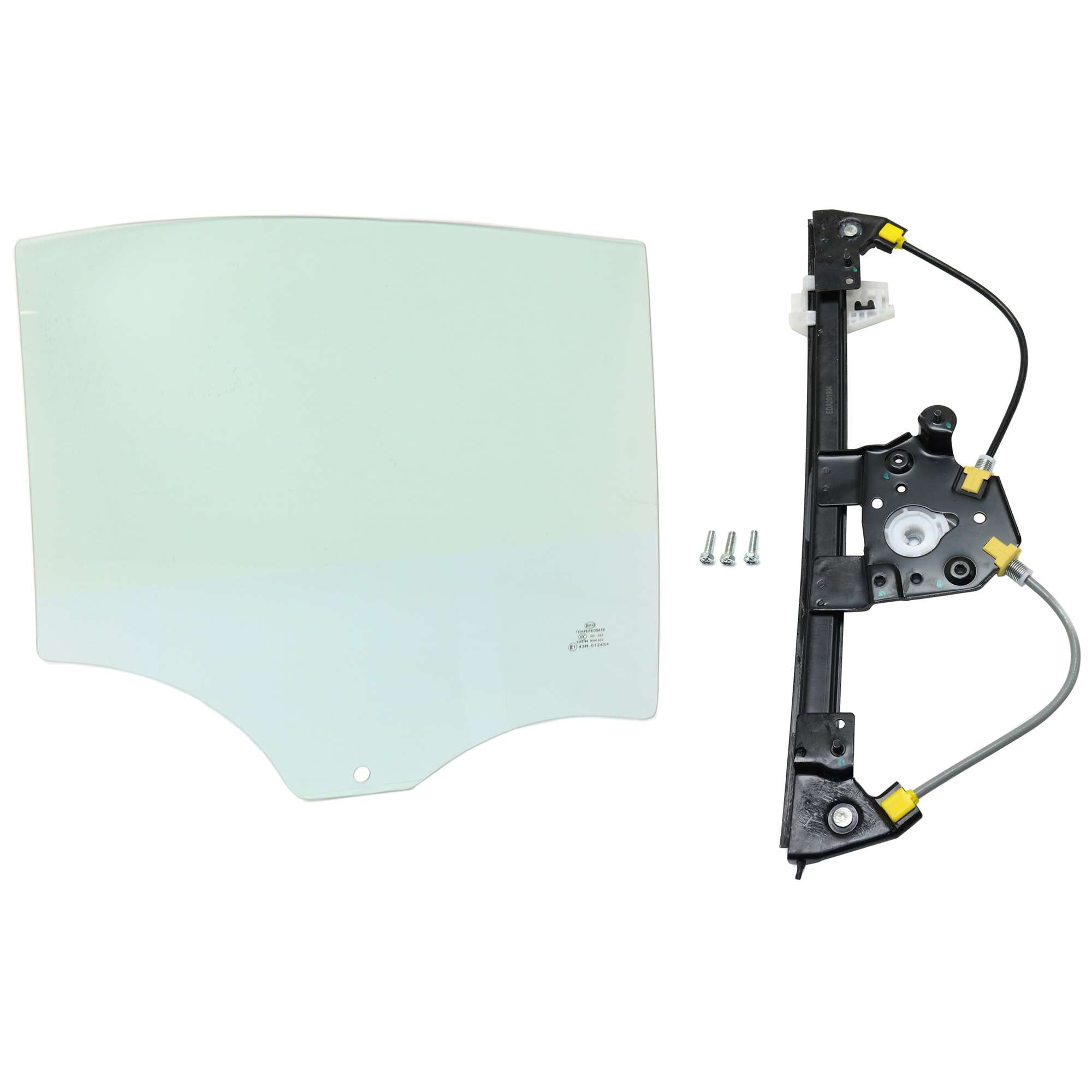 AM 3 SERIES 06-11 REAR DOOR GLASS LH Green Tint 2 pc kit with Window Regulator Power 4 Door Sedan w o Motor w o Clip SKU KIT 062817-62 Partslink BM1550111 OEM 51357145263 FD22619GTNN 513470